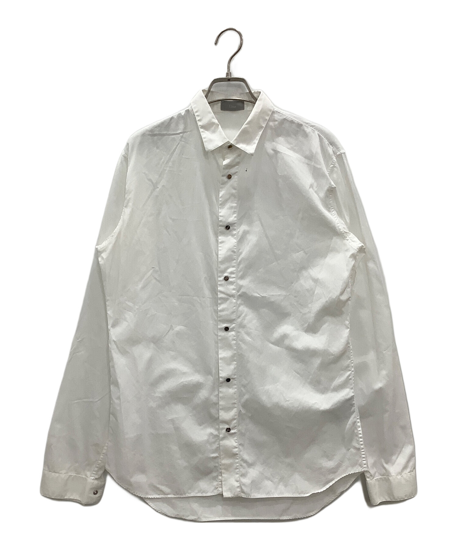 Dior ホワイト長袖シャツ 中古・古着通販】Dior (ディオール) 長袖シャツ DIOR ホワイト ヨゴレ