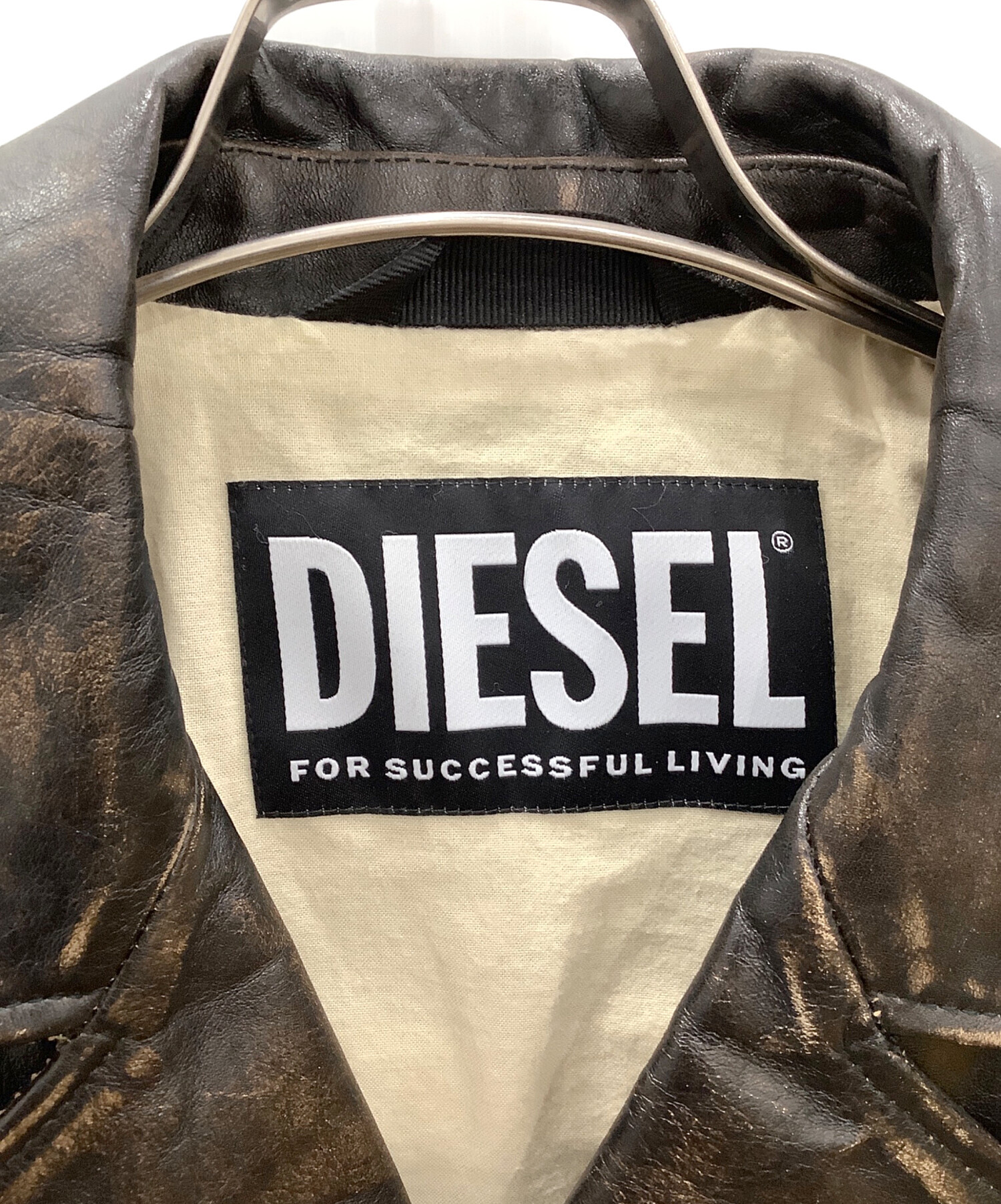 未使用　Ｍサイズ【DIESEL】ダブルライダースジャケット 中古・古着通販】DIESEL (ディーゼル) ダブルライダースジャケット