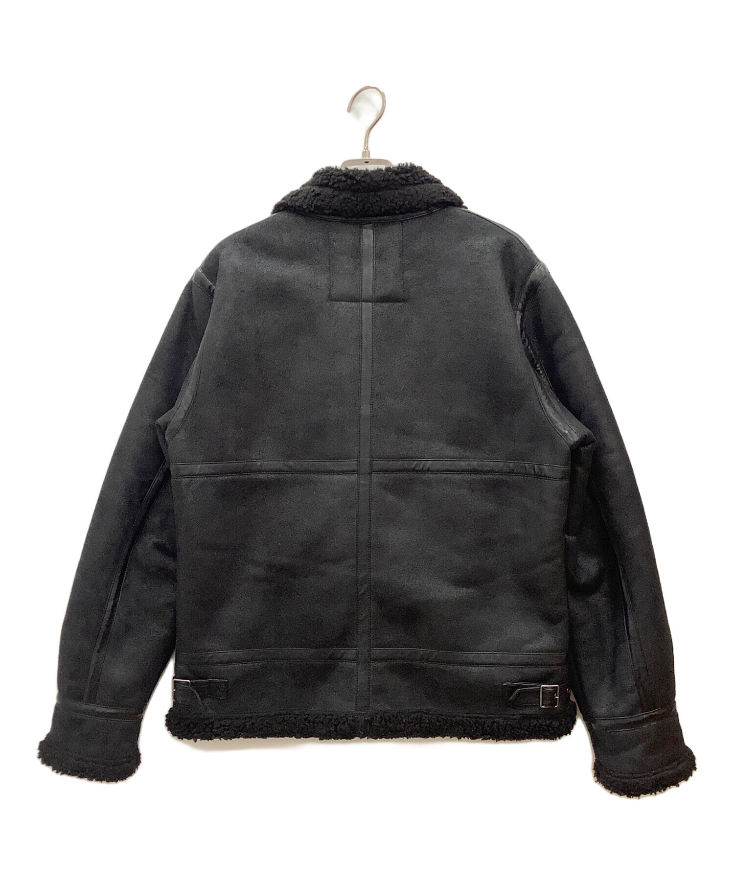 アルファインダストリーズ B-3 ムートン 羊革ジャケット ブラック黒