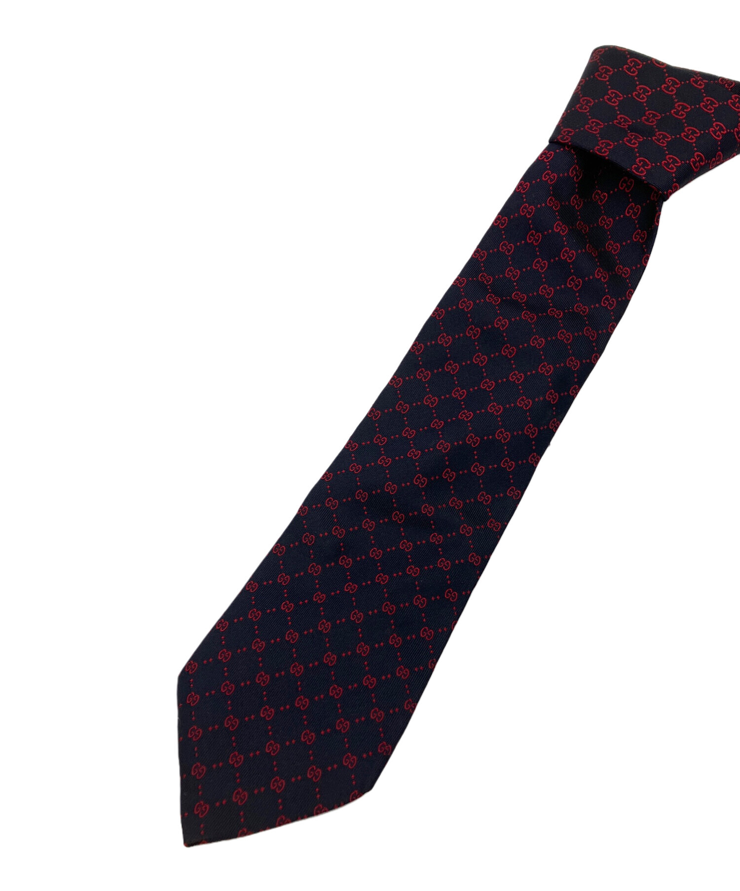 中古・古着通販】GUCCI (グッチ) ネクタイ ブラック×レッド GGロゴ