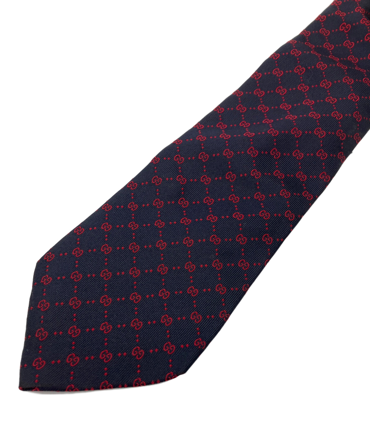中古・古着通販】GUCCI (グッチ) ネクタイ ブラック×レッド GGロゴ
