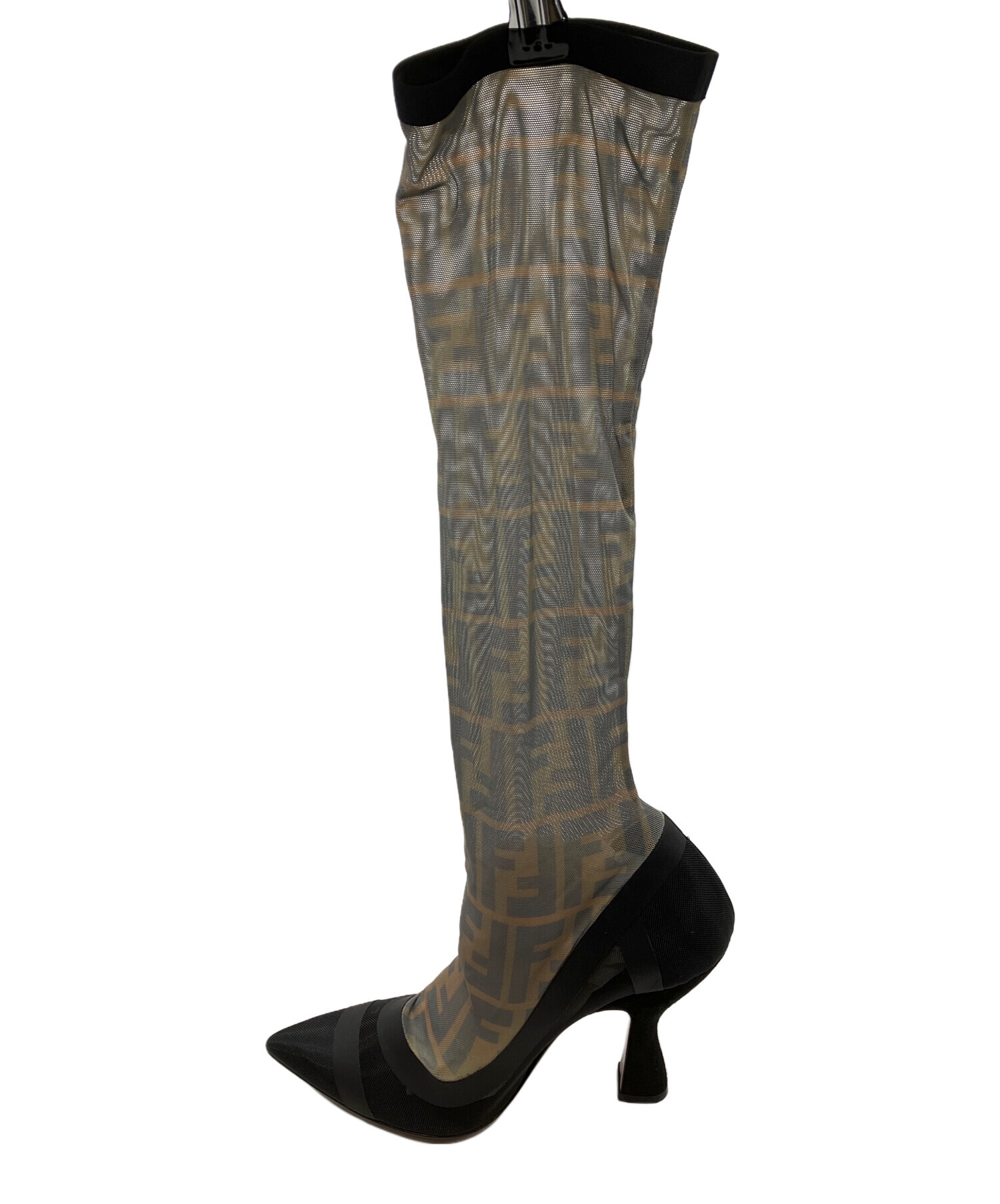 中古・古着通販】FENDI (フェンディ) ズッカ柄ソックスヒールブーツ