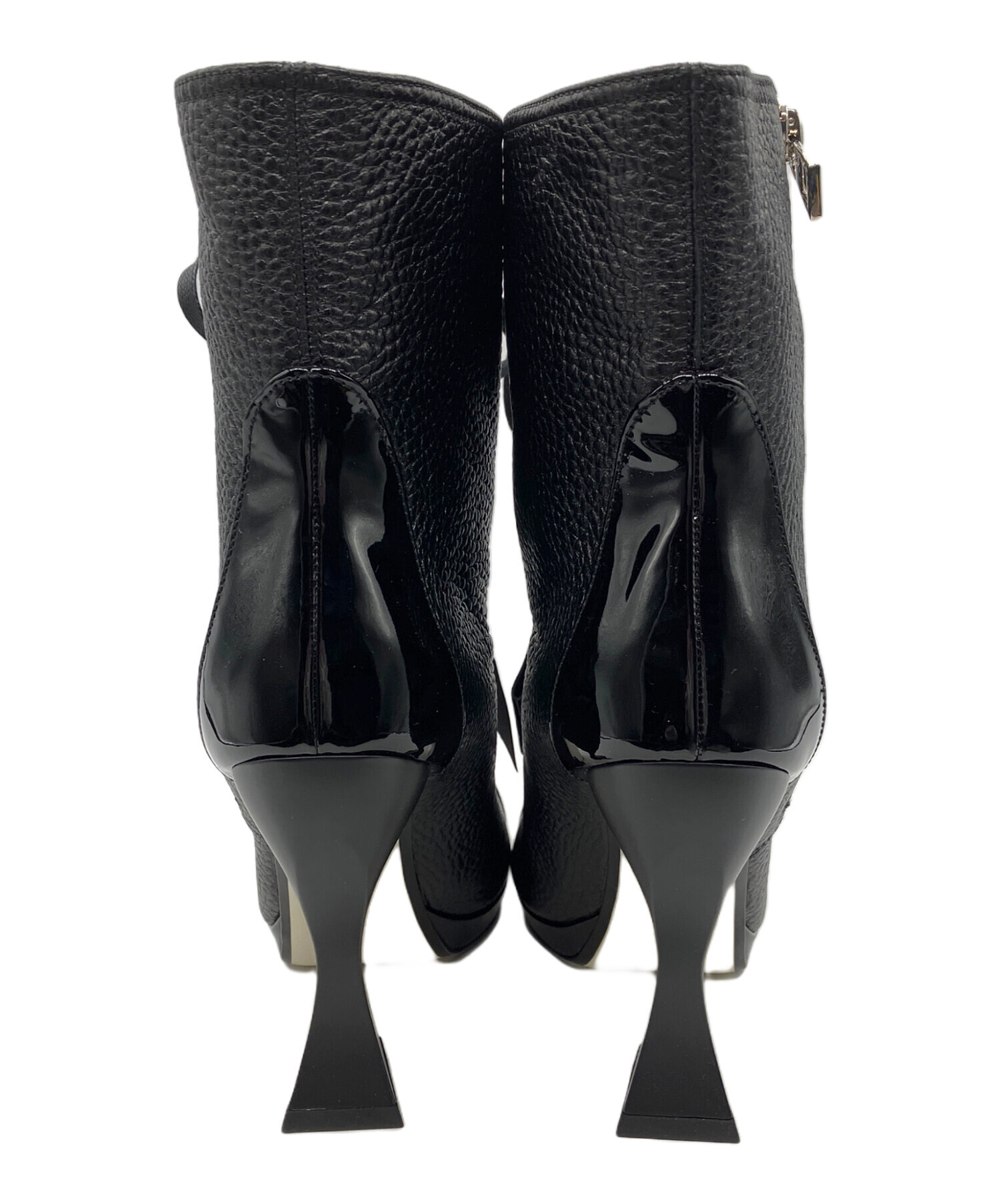 中古・古着通販】LOEWE (ロエベ) レザーフロントリボンブーツ ブラック