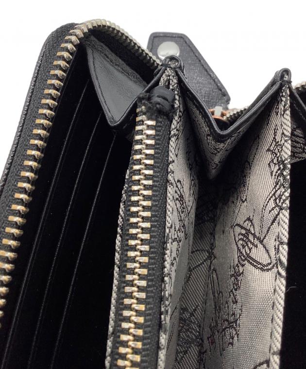 ヴィヴィアンウエストウッド 長財布 ディアマンテ ブラック 中古品 Vivienne Westwood - ヴィヴィアンウエストウッド 長財布 ディアマンテ