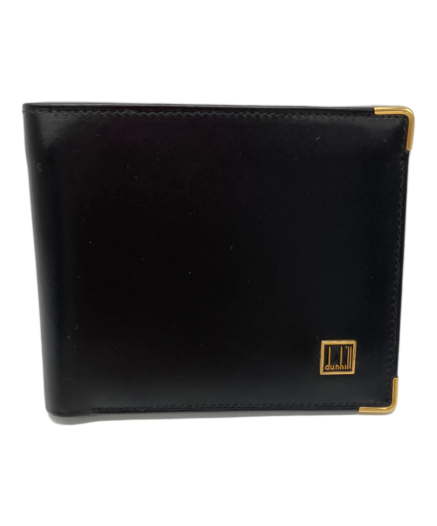 【X'masセール★30%OFF】ダンヒル Dunhill 二つ折り財布 ブラック×ゴールド レディース 中古 中古・古着通販】dunhill (ダンヒル) 2つ折り財布 dunhill レザー