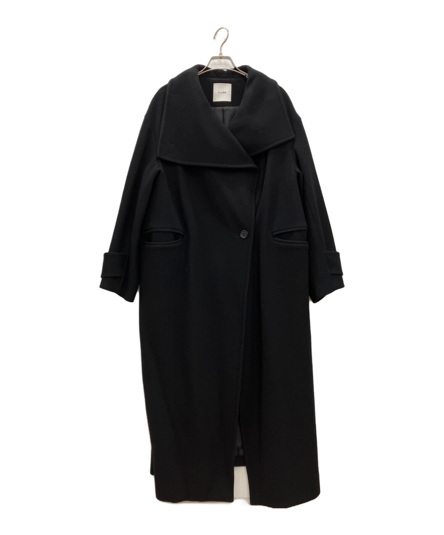 中古・古着通販】CLANE (クラネ) アップネックオーバーコート ブラック