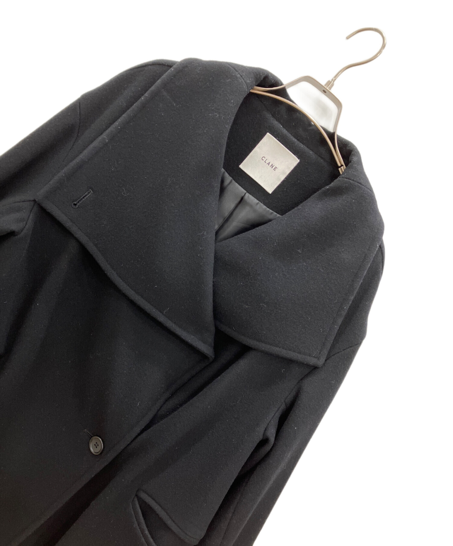 中古・古着通販】CLANE (クラネ) アップネックオーバーコート ブラック