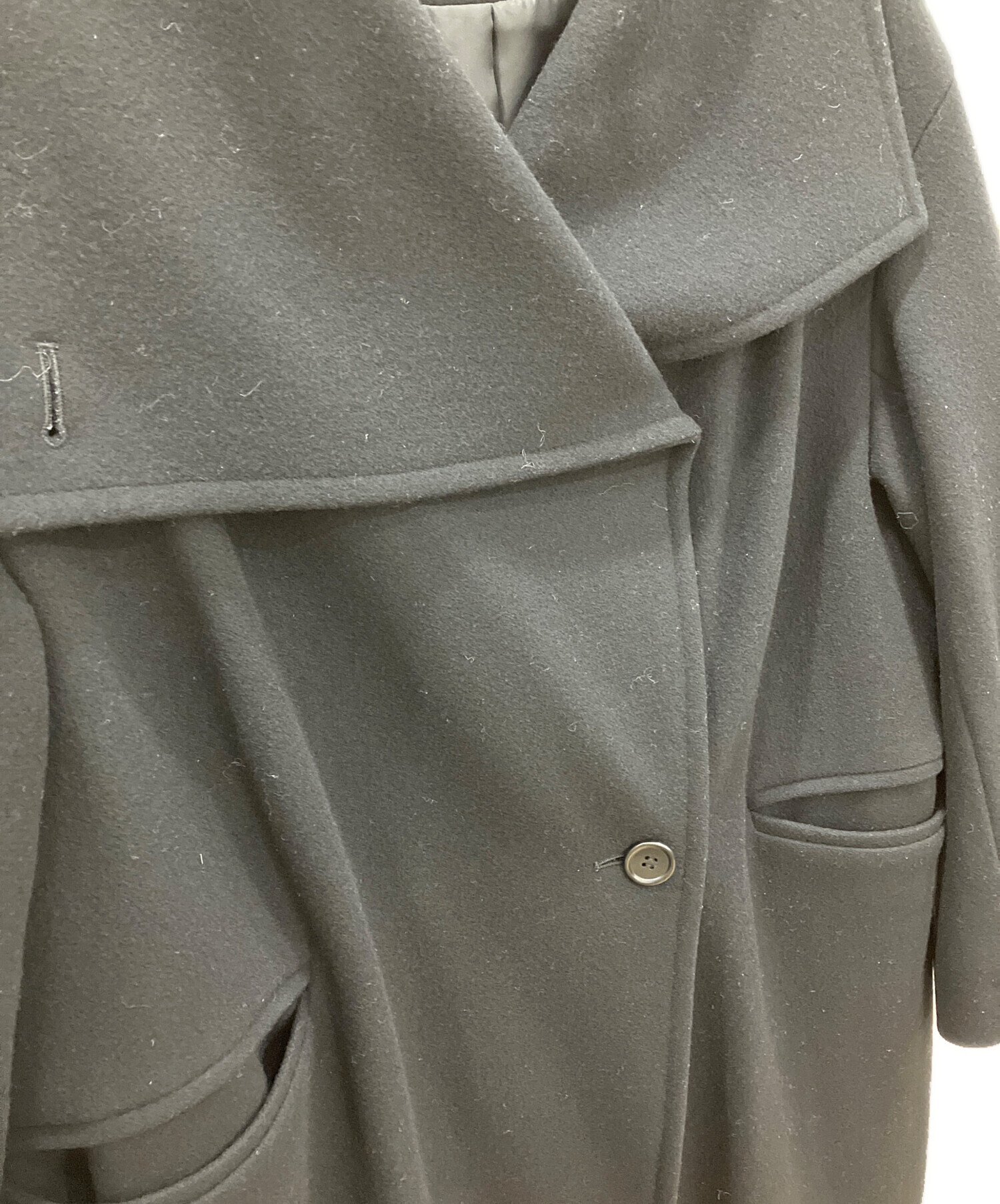 中古・古着通販】CLANE (クラネ) アップネックオーバーコート ブラック