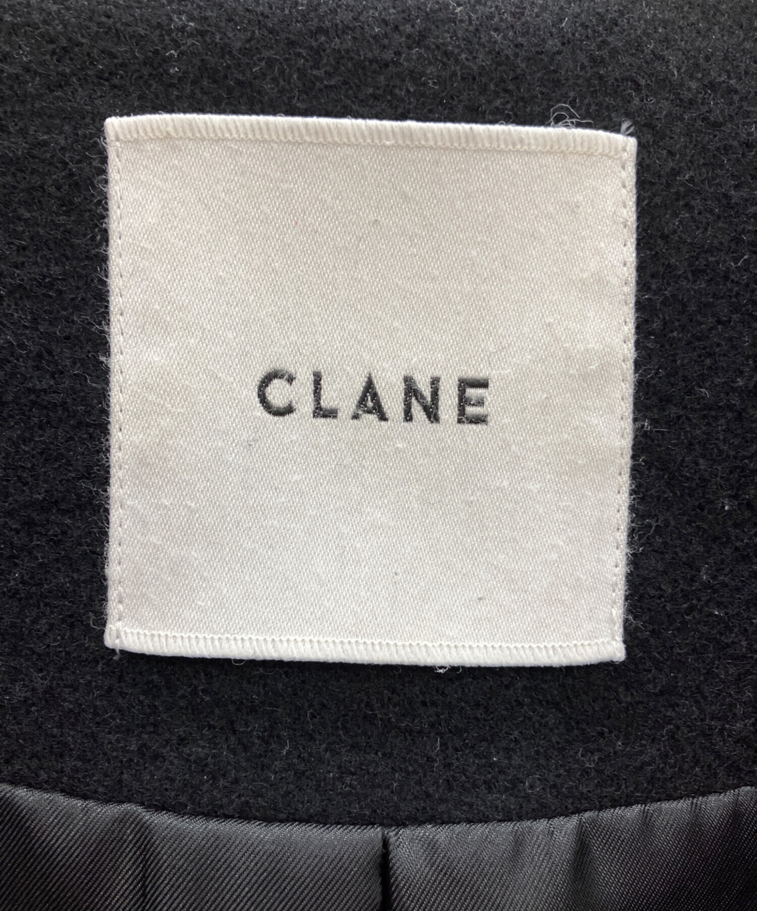 中古・古着通販】CLANE (クラネ) アップネックオーバーコート ブラック