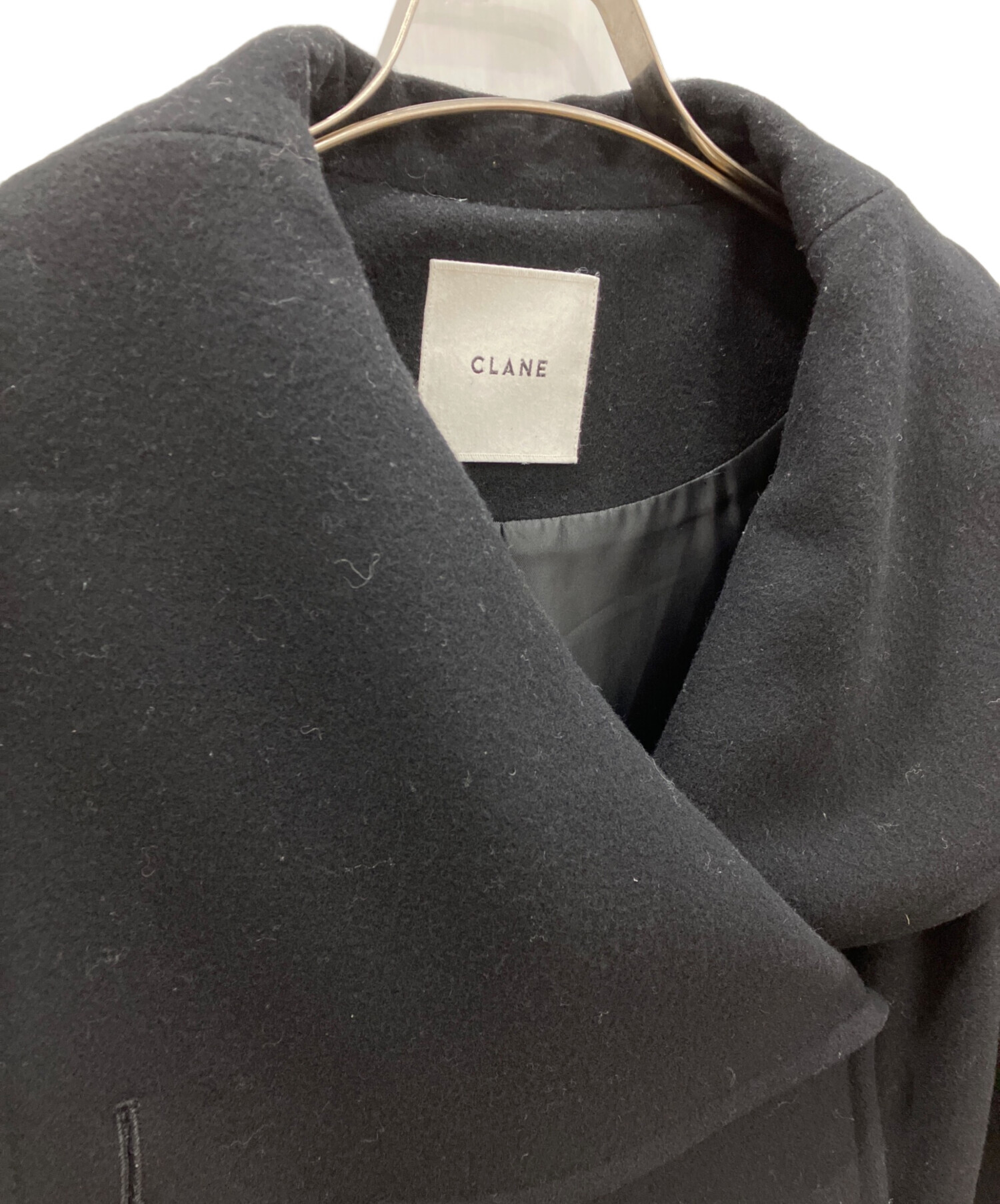 中古・古着通販】CLANE (クラネ) アップネックオーバーコート ブラック