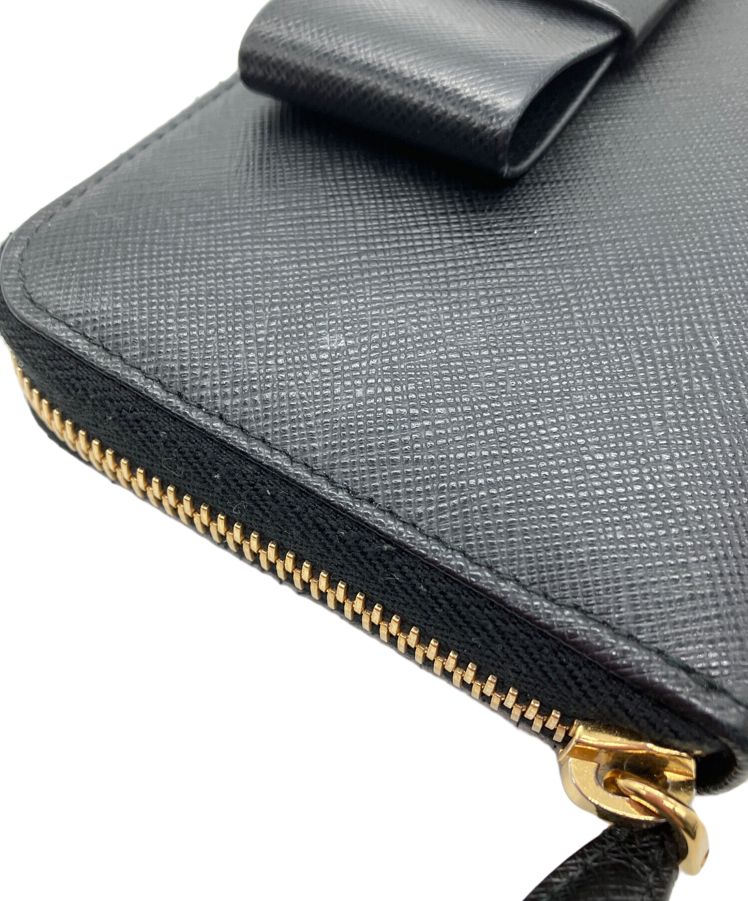 売切価格 緊急値下 プラダ PRADA サフィアーノ リボン 長財布 ブラック