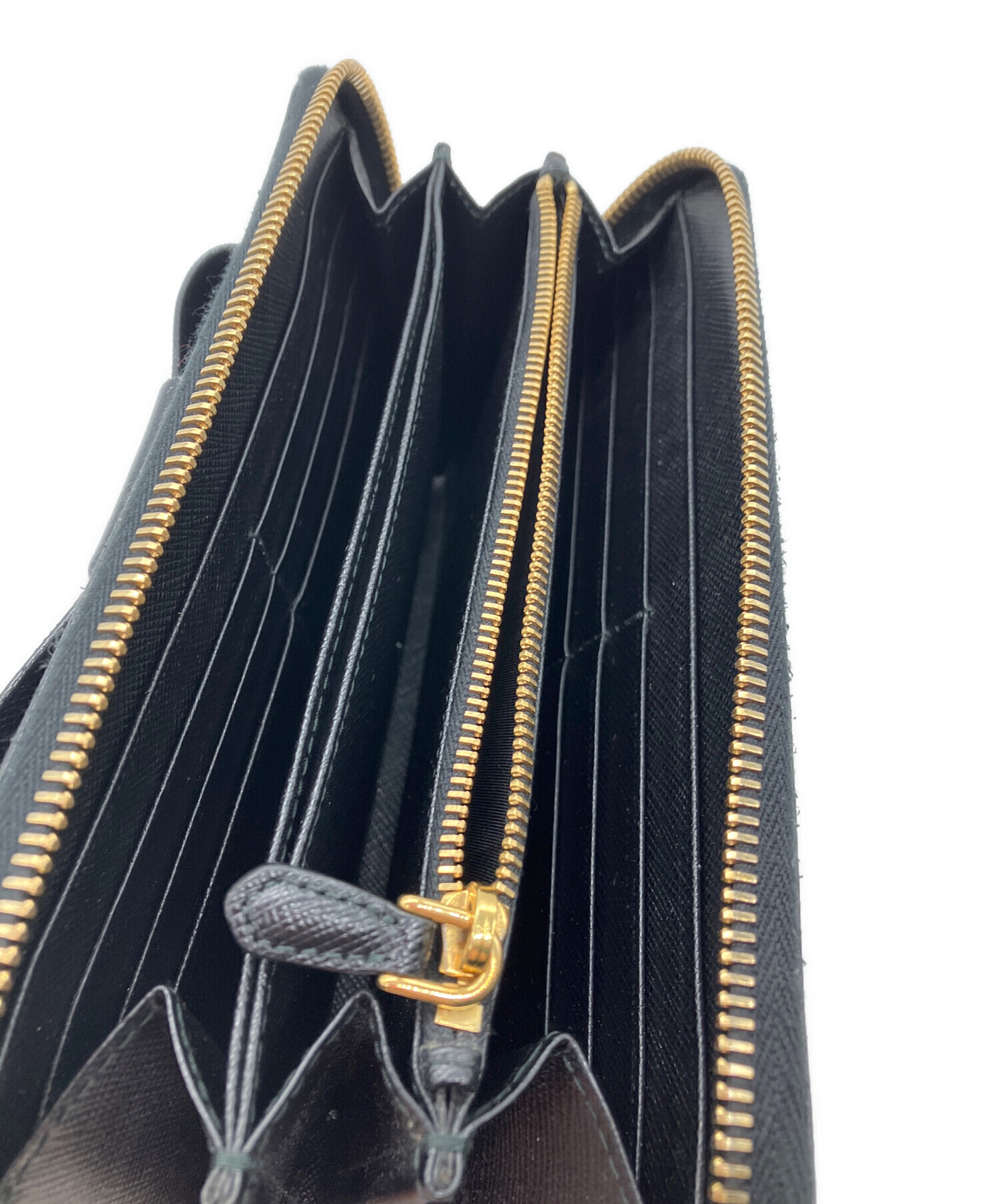 中古・古着通販】PRADA (プラダ) 長財布 PRADA サフィアーノ ブラック 