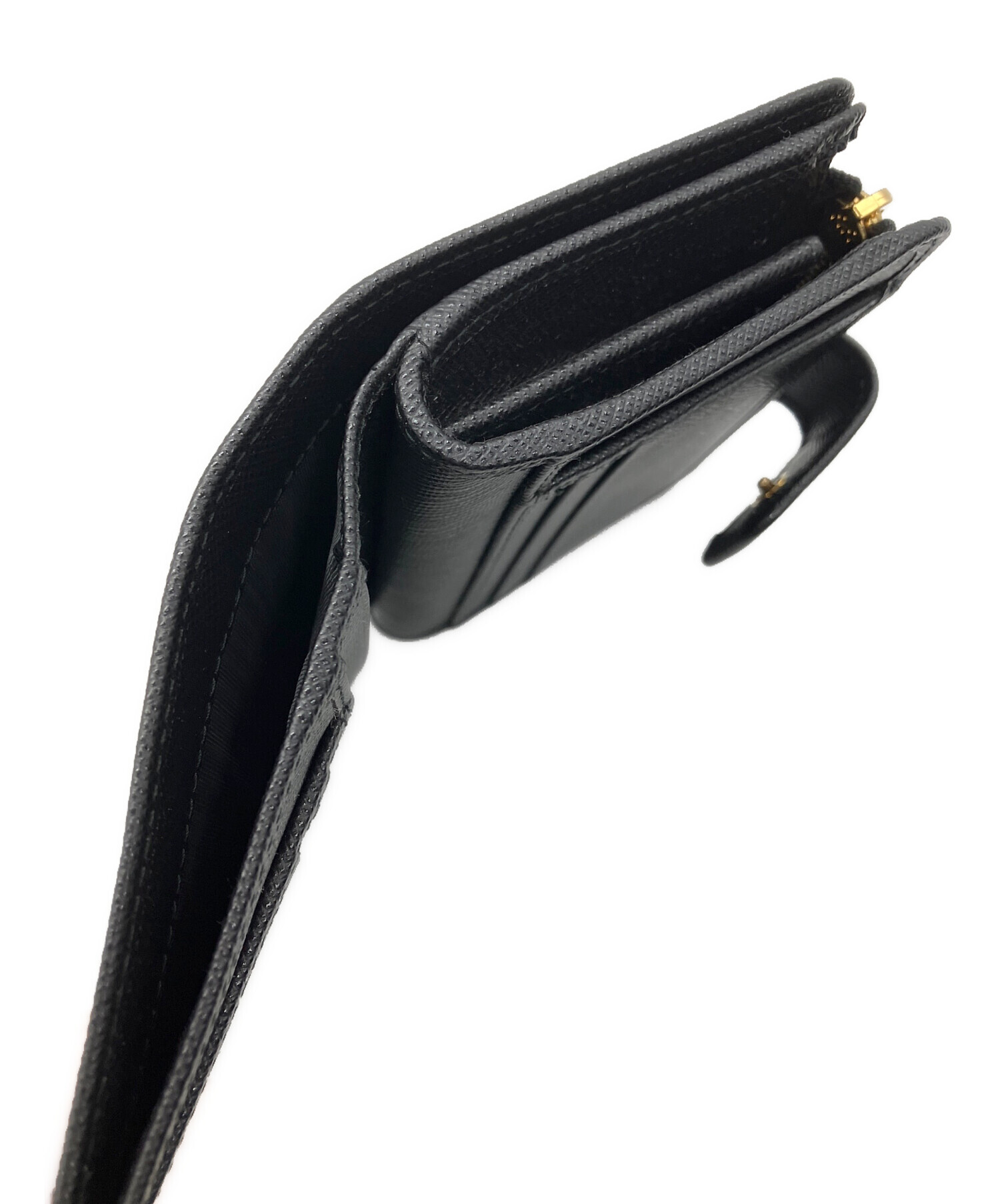 中古・古着通販】PRADA (プラダ) 2つ折り財布 PRADA サフィアーノ 金具