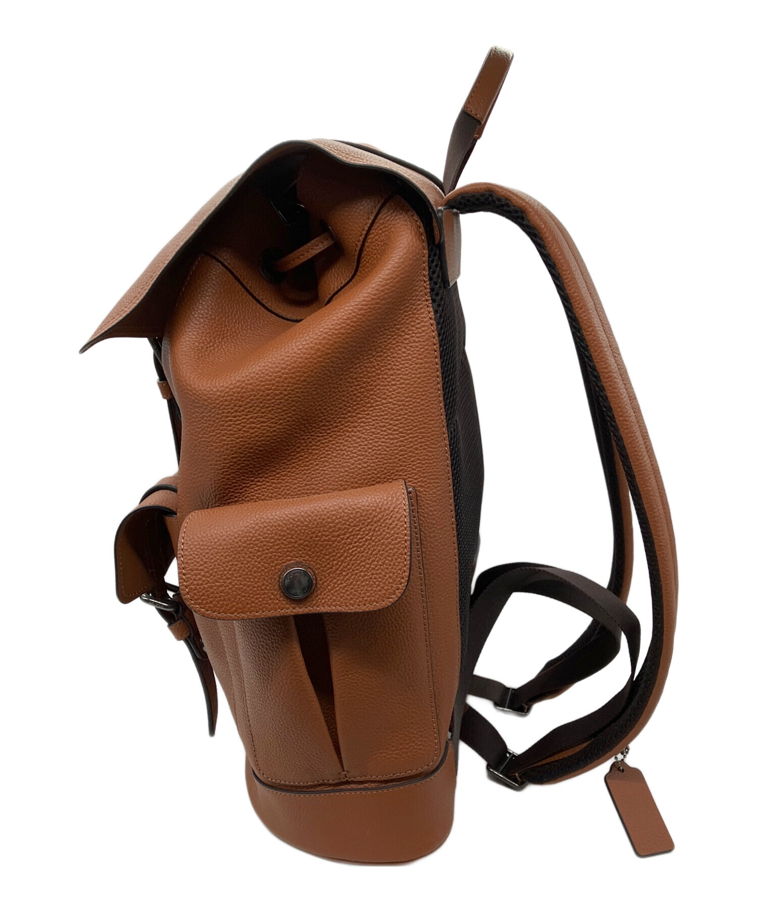 美品 COACH オールレザー リュック ブラウン 中古・古着通販】COACH (コーチ) レザーリュック COACH ハドソン