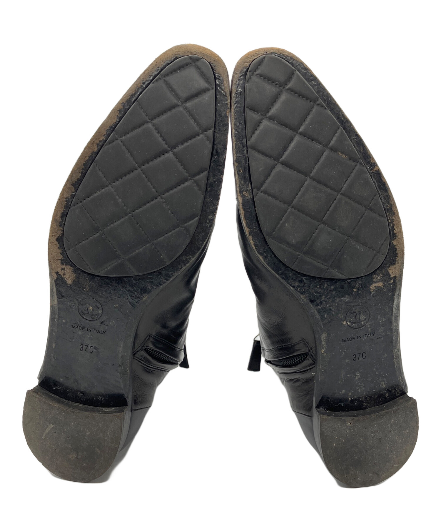 中古・古着通販】CHANEL (シャネル) レザーブーツ CHANEL レディース