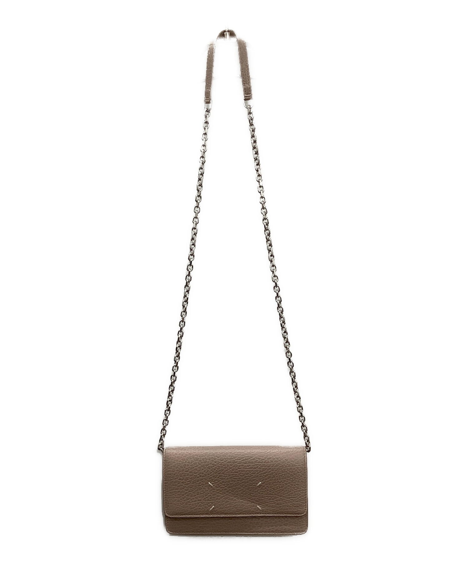 Maison Margiela チェーン二つ折り財布 サーモンピンクベージュ 中古・古着通販】Maison Margiela (メゾンマルジェラ) 4ステッチ