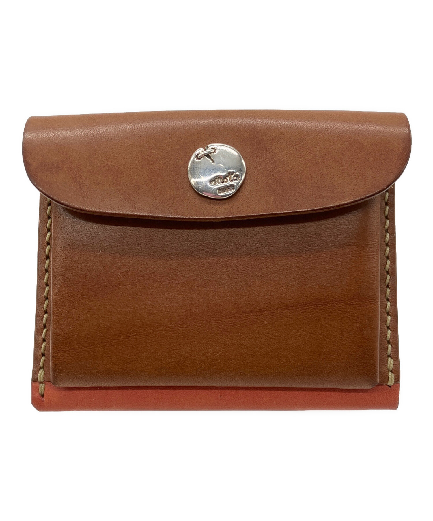 中古・古着通販】MOTO (モト) 2つ折り財布 MOTO ピンク×ブラウン