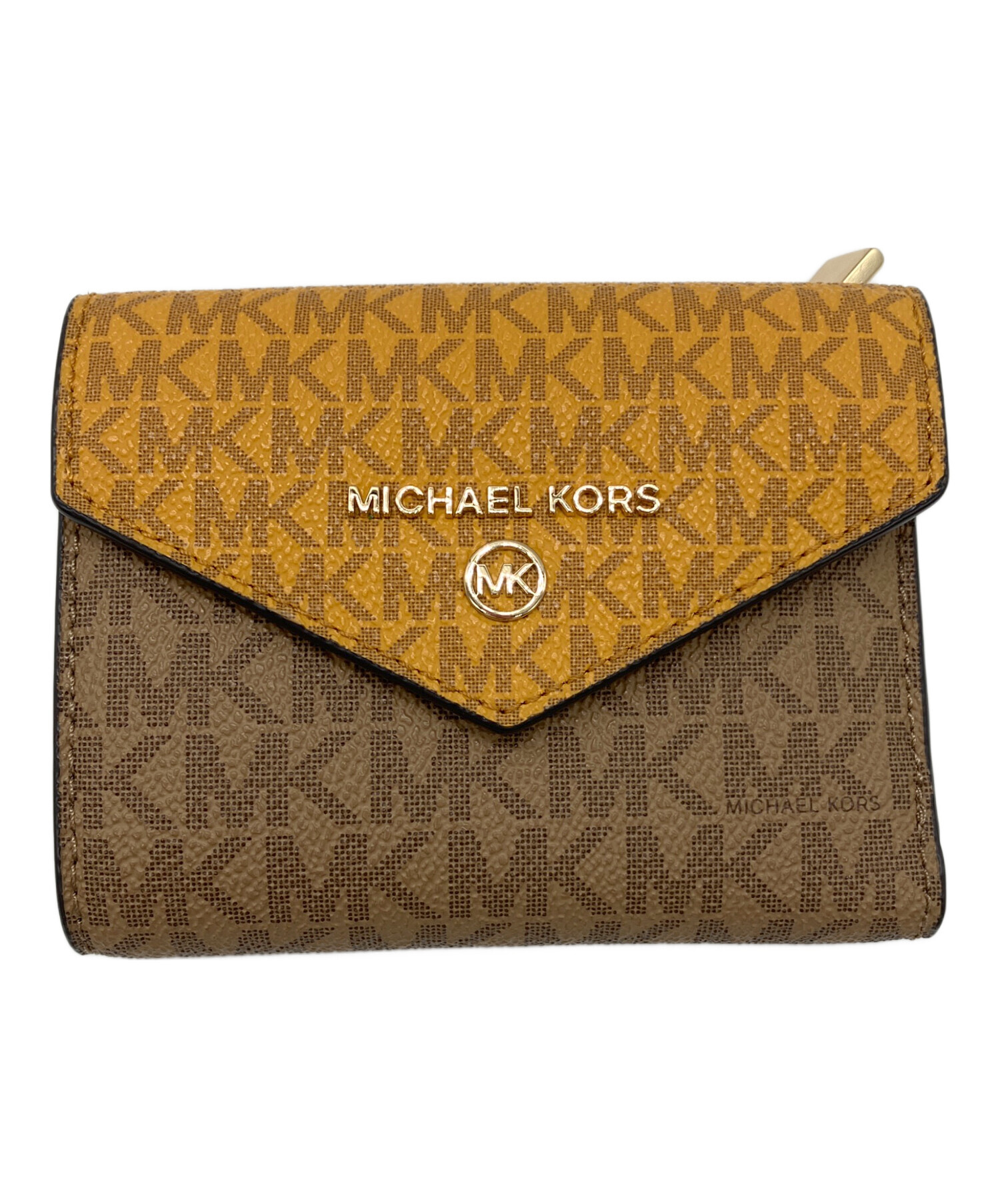 新品　正規品☆MICHAEL KORS 折り財布　イエロー　レザー　三つ折り財布 MICHAEL KORS（マイケルコース） 財布 レディース 3つ折り 折財布 ミニ