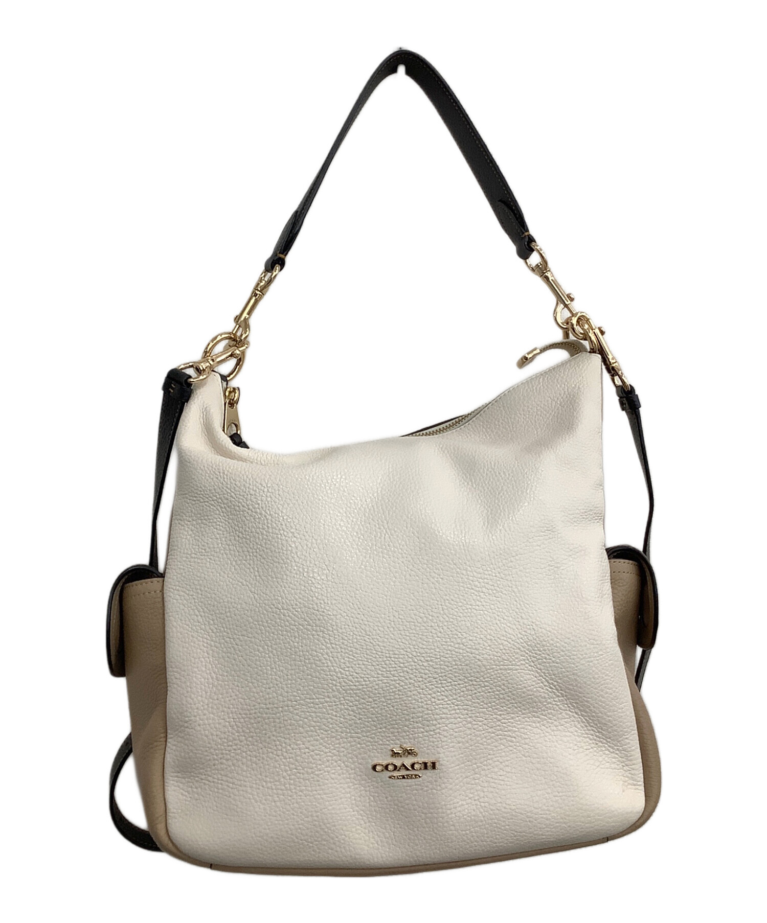 中古・古着通販】COACH (コーチ) ショルダーバッグ ベージュ×ホワイト