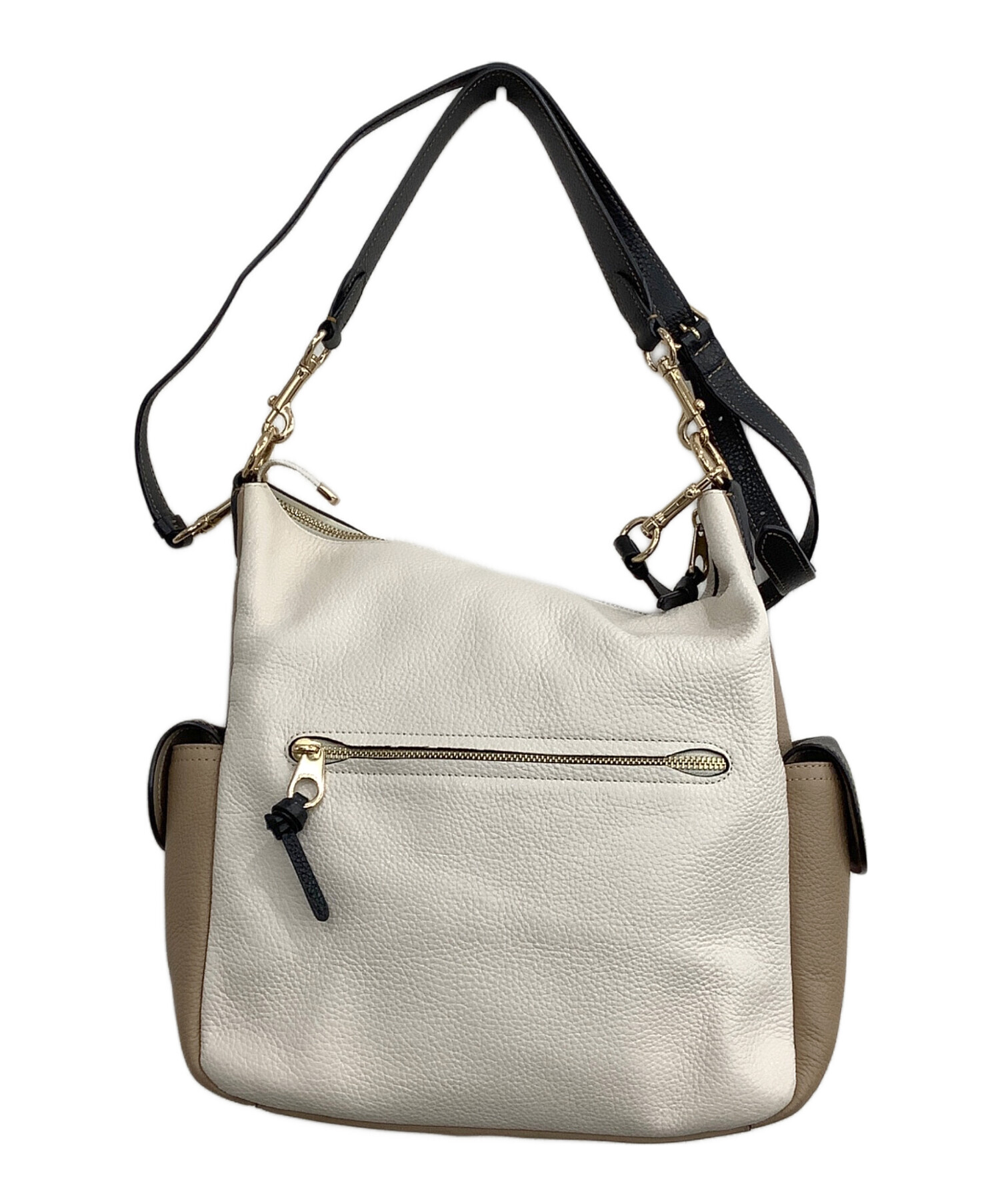 中古・古着通販】COACH (コーチ) ショルダーバッグ ベージュ×ホワイト