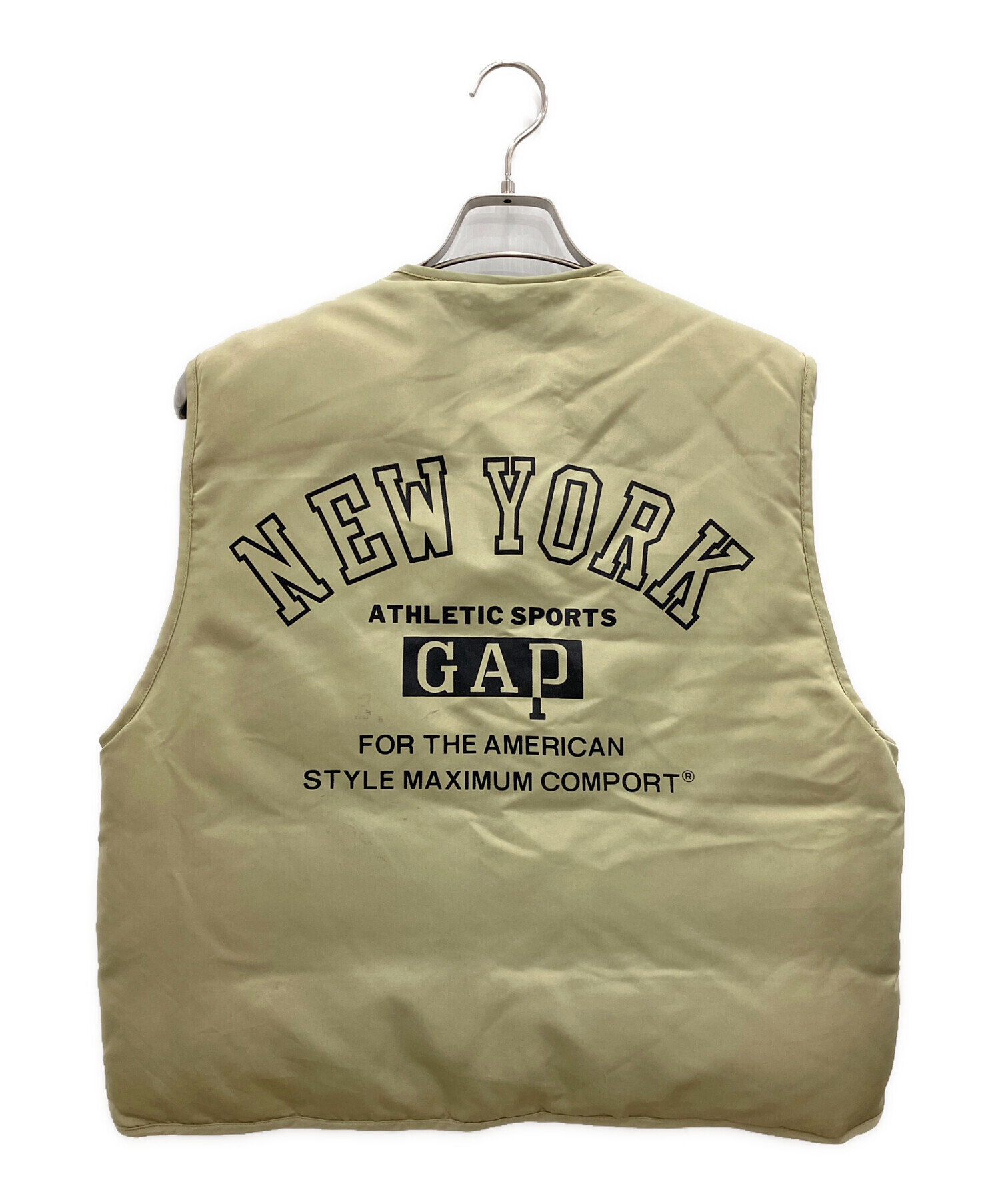 90s OLD GAP コットン サファリ ベスト M ベージュ 中古・古着通販】GAP (ギャップ) 中綿ベスト ベージュ サイズ:M