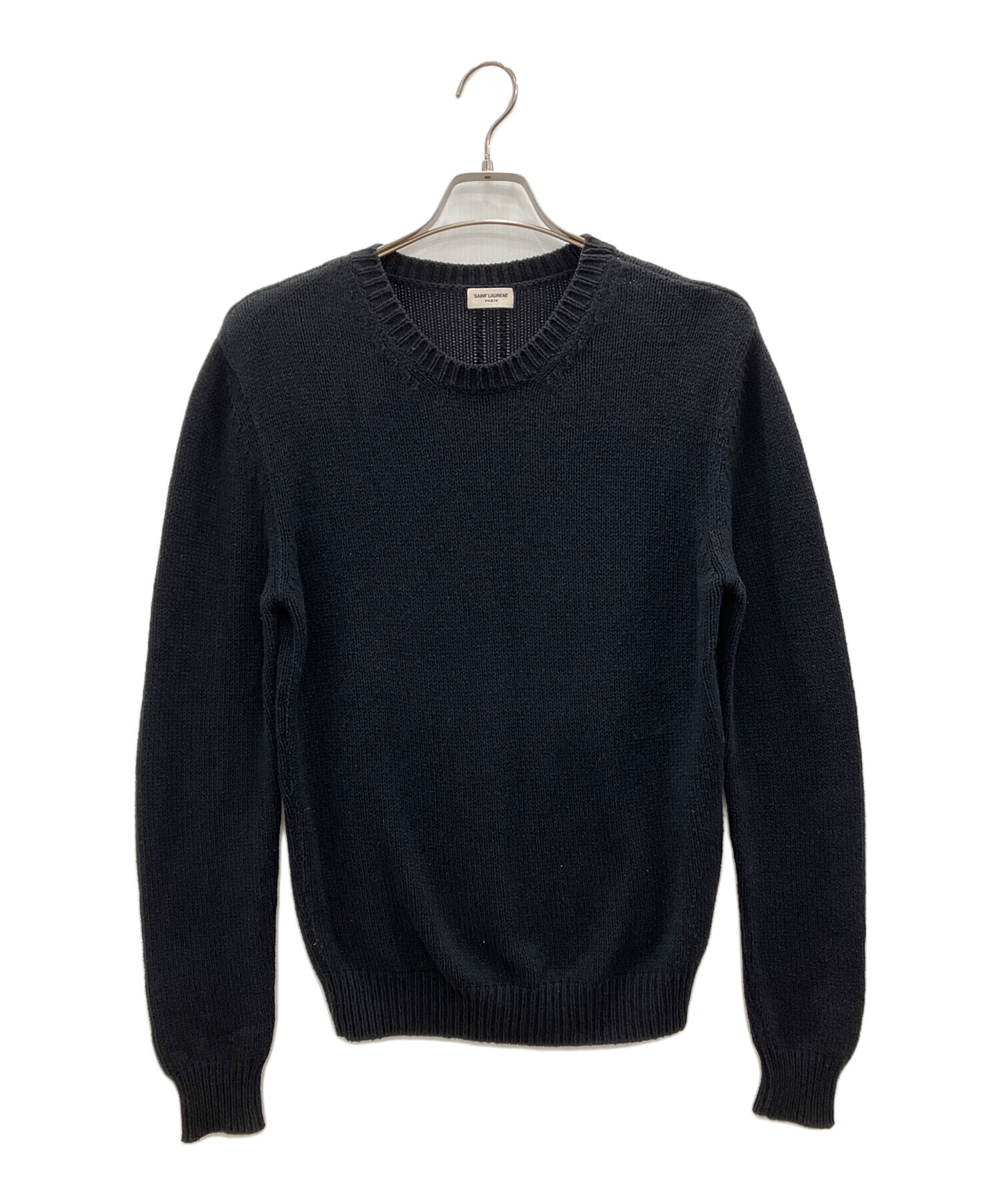 SAINT LAURENT PARIS ニット・セーター L 黒 【古着】【中古】【送料無料】 中古・古着通販】Saint Laurent Paris (サンローランパリ) 薄手ニット