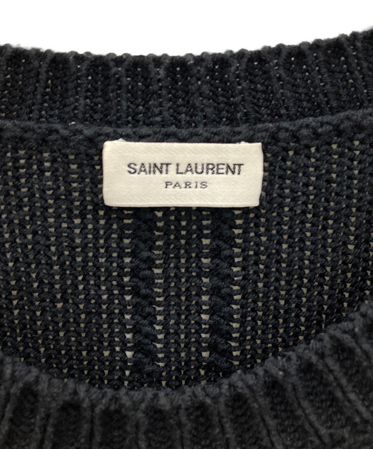 SAINT LAURENT PARIS ニット・セーター XS 黒 【古着】【中古】【送料無料】 SAINT LAURENT PARIS ニット・セーター XS 黒 【古着】【中古】【送料