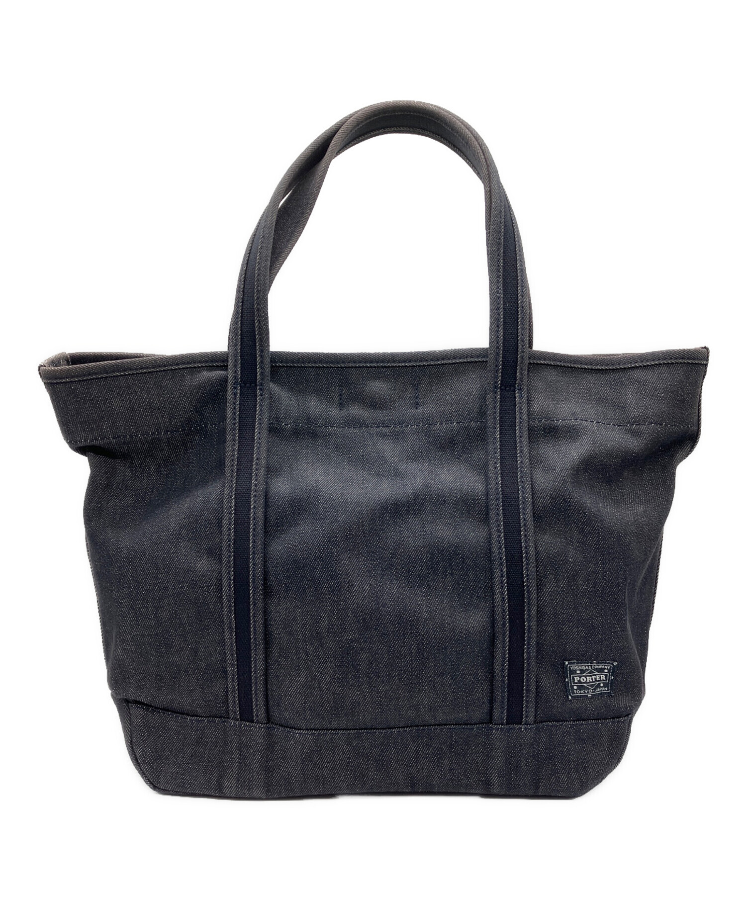 PORTER デニムトート 旧タグ 日本製 廃番 ヴィンテージ ポケット付 A4 中古・古着通販】PORTER (ポーター) デニムトートバッグ｜ブランド