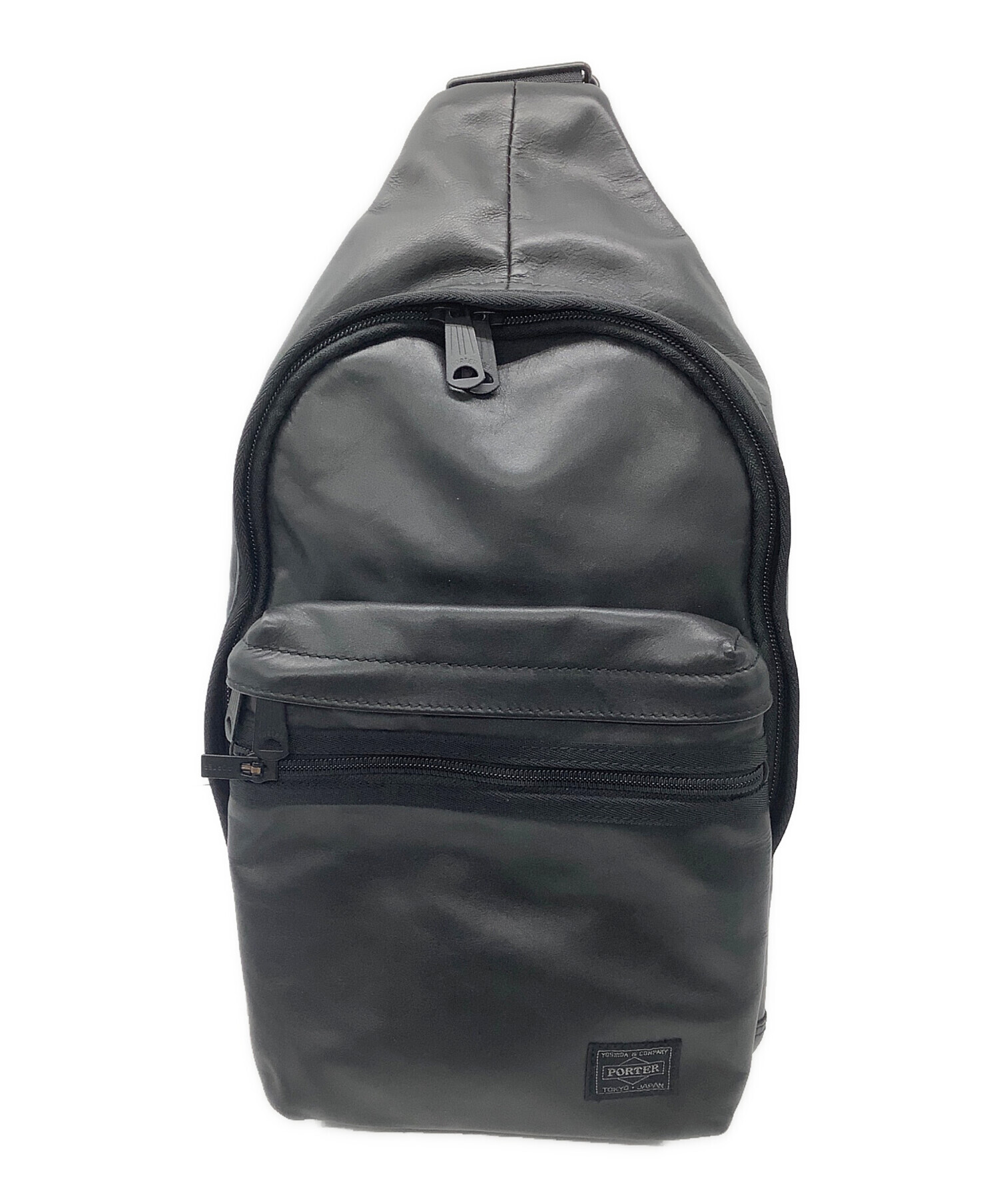 PORTER ボディバッグ ブラック デニム　中古美品 中古・古着通販】PORTER (ポーター) ボディーバッグ ブラック