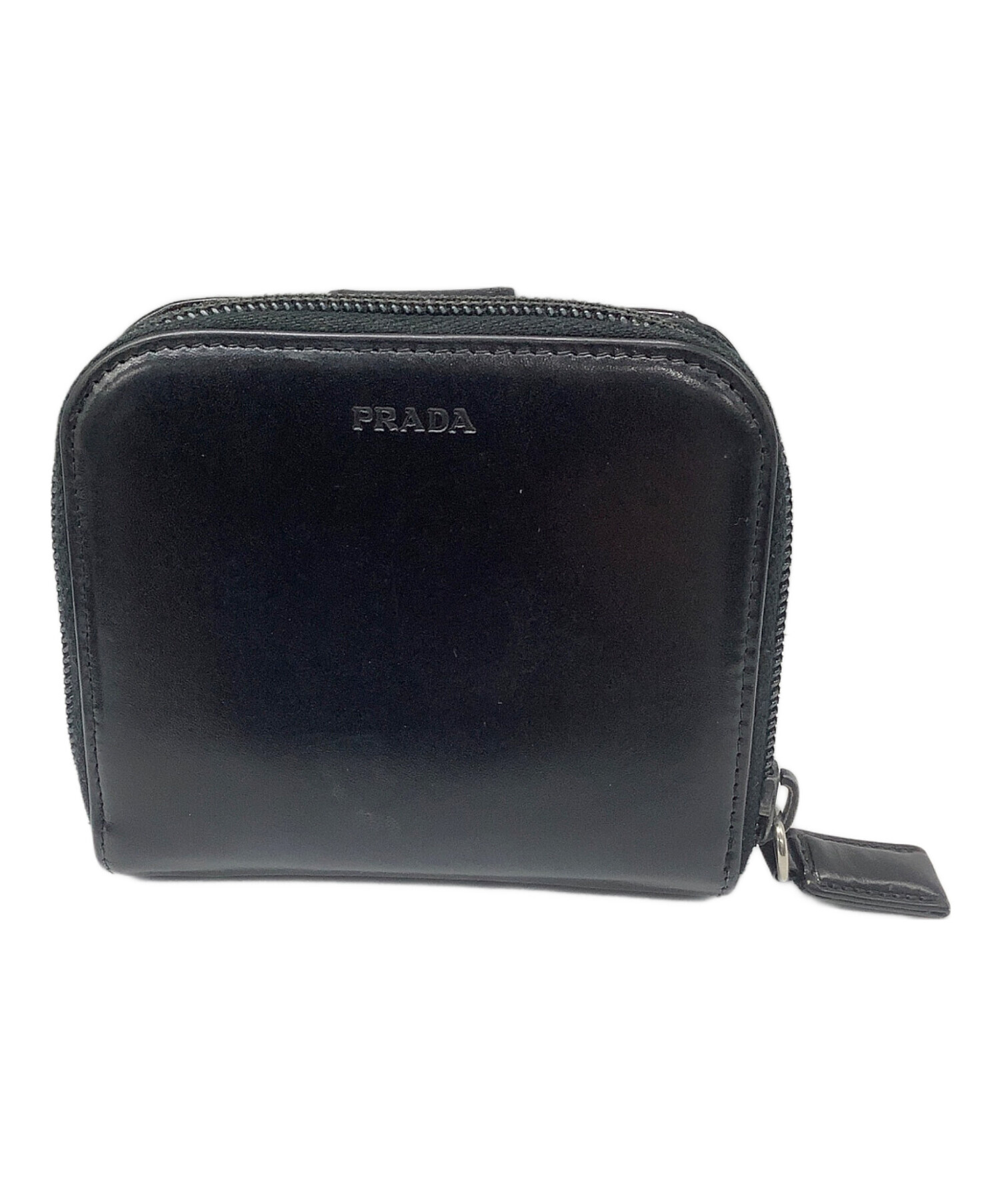 中古・古着通販】PRADA (プラダ) 2つ折り財布 ブラック｜ブランド