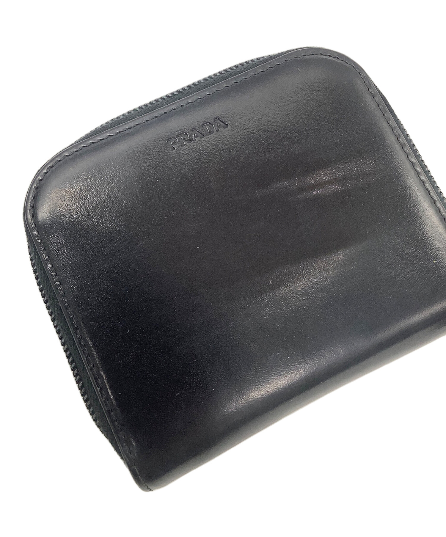 中古・古着通販】PRADA (プラダ) 2つ折り財布 ブラック｜ブランド