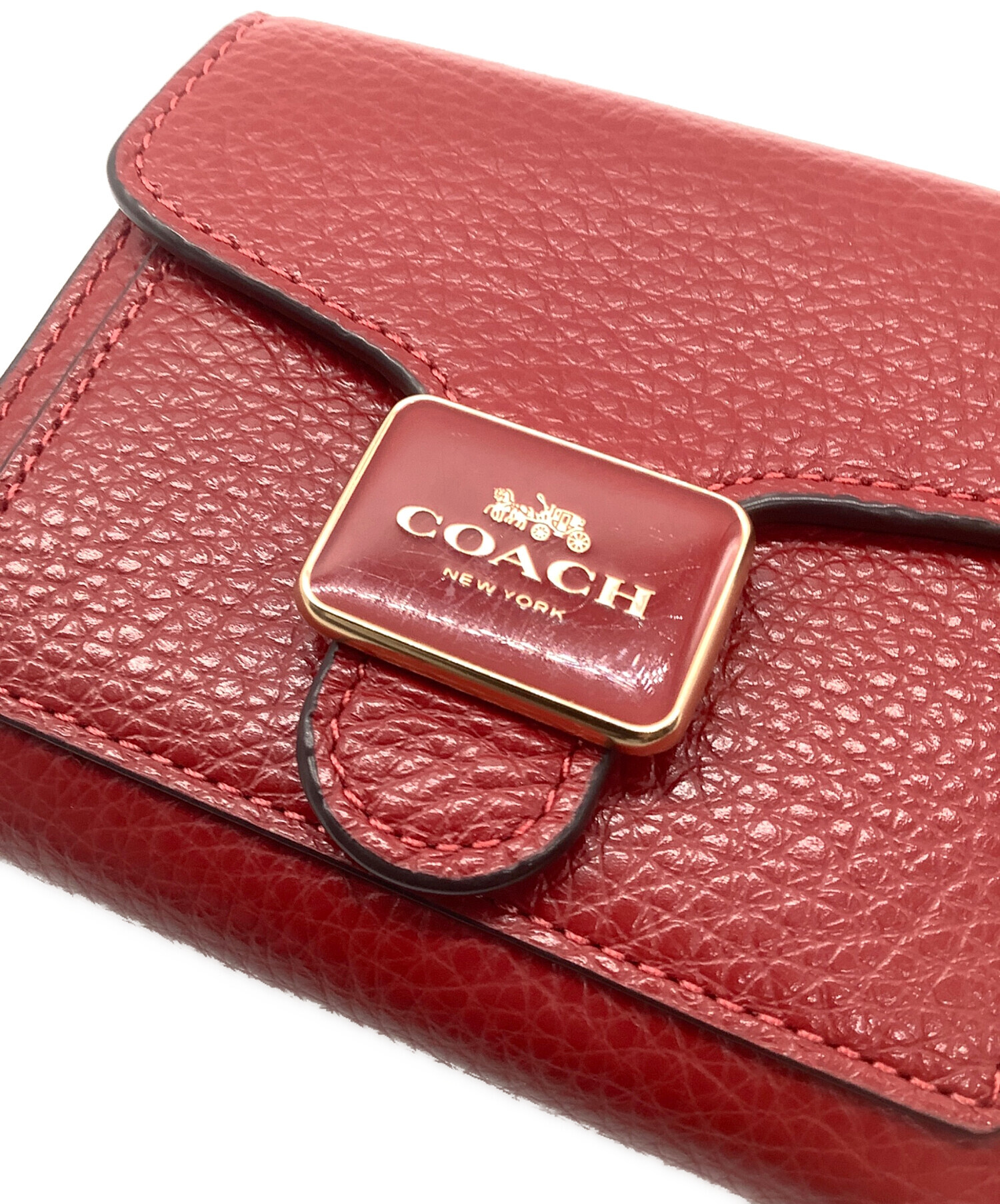 COACH コーチ 財布・ケース  赤 【古着】【中古】【送料無料】 中古・古着通販】COACH (コーチ) シグネチャー 2つ折り財布 レッド