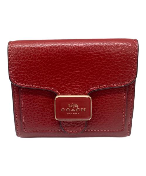 【未使用品】COACH コーチ スモール シグネチャー 二つ折り財布 レッド 中古・古着通販】COACH (コーチ) 2つ折り財布 レッド｜ブランド・古着
