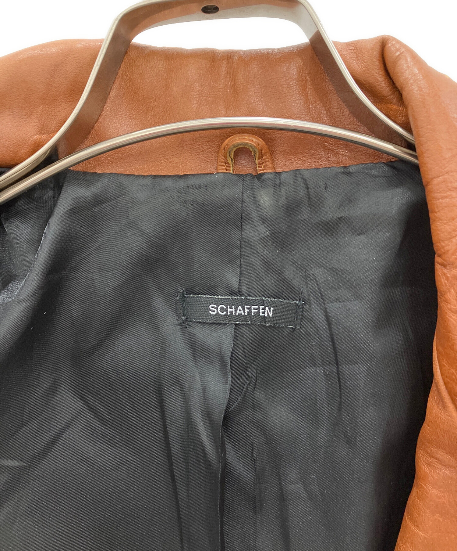 中古・古着通販】SCHAFFEN (シャッフェン) レザージャケット ブラウン