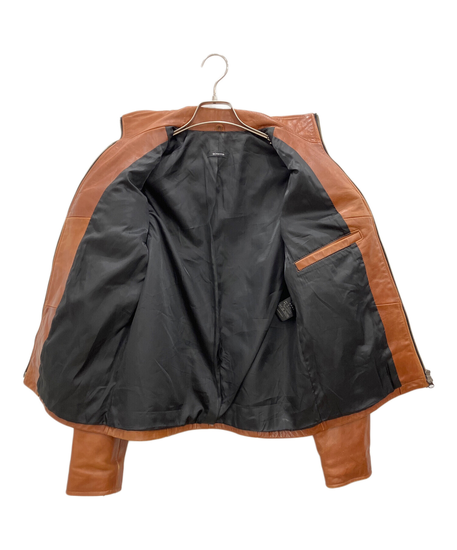 中古・古着通販】SCHAFFEN (シャッフェン) レザージャケット ブラウン