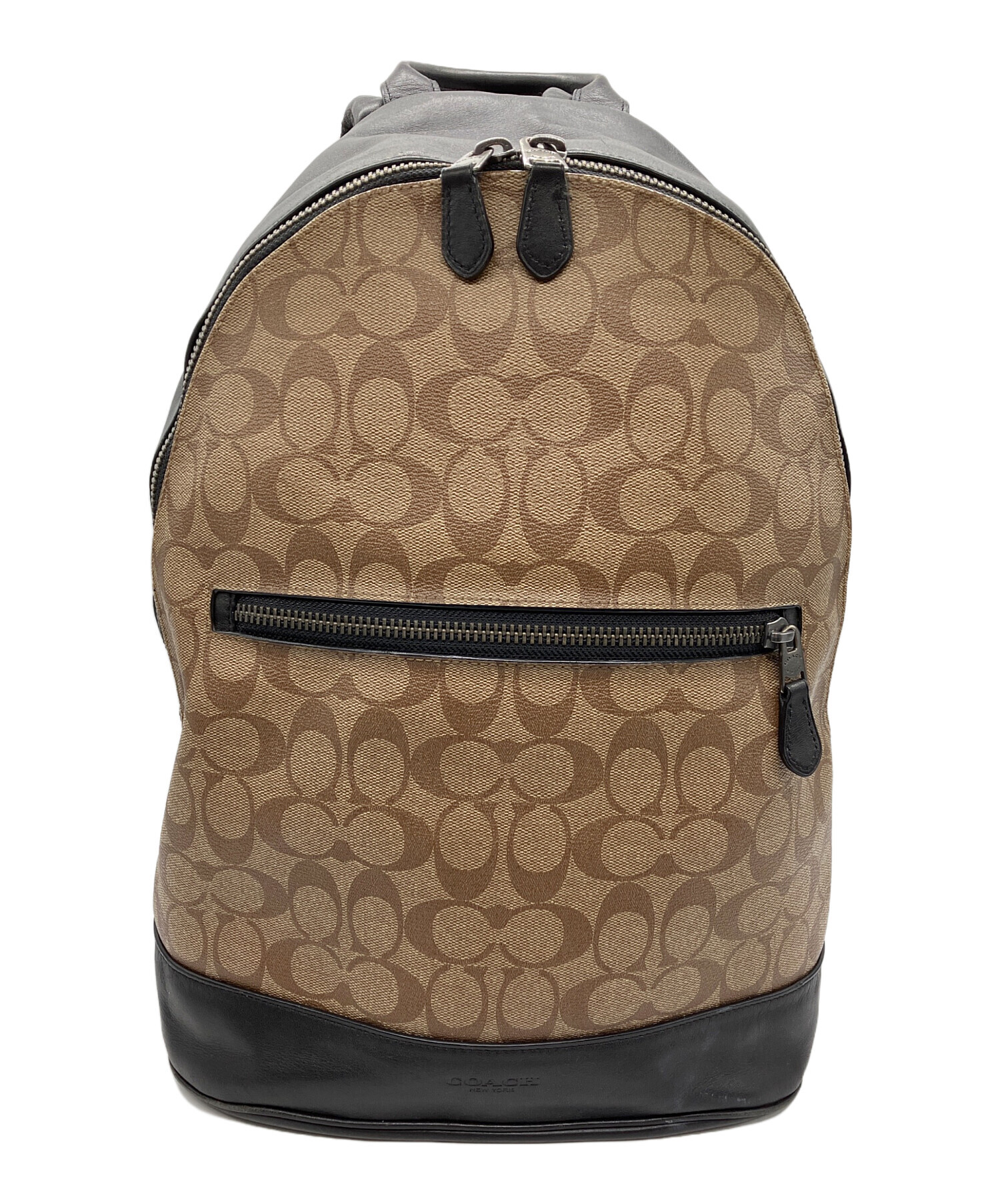 中古・古着通販】COACH (コーチ) リュック シグネチャー ブラック 中古・古着通販】COACH (コーチ) リュック シグネチャー ブラック