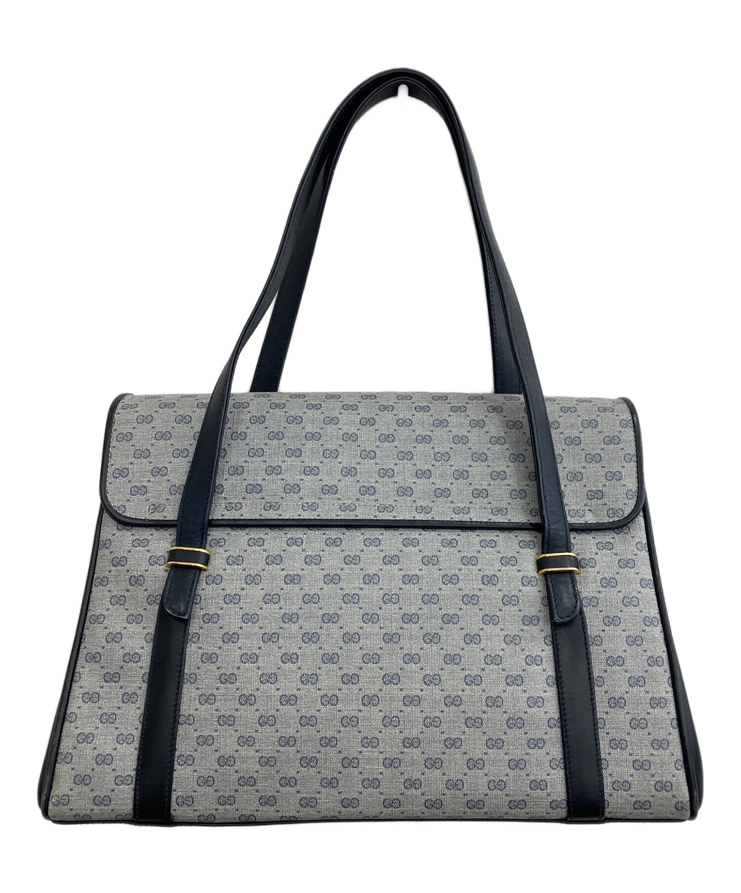 GUCCI グッチ 古本 中古・古着通販】GUCCI (グッチ) ハンドバッグ グレー×ネイビー