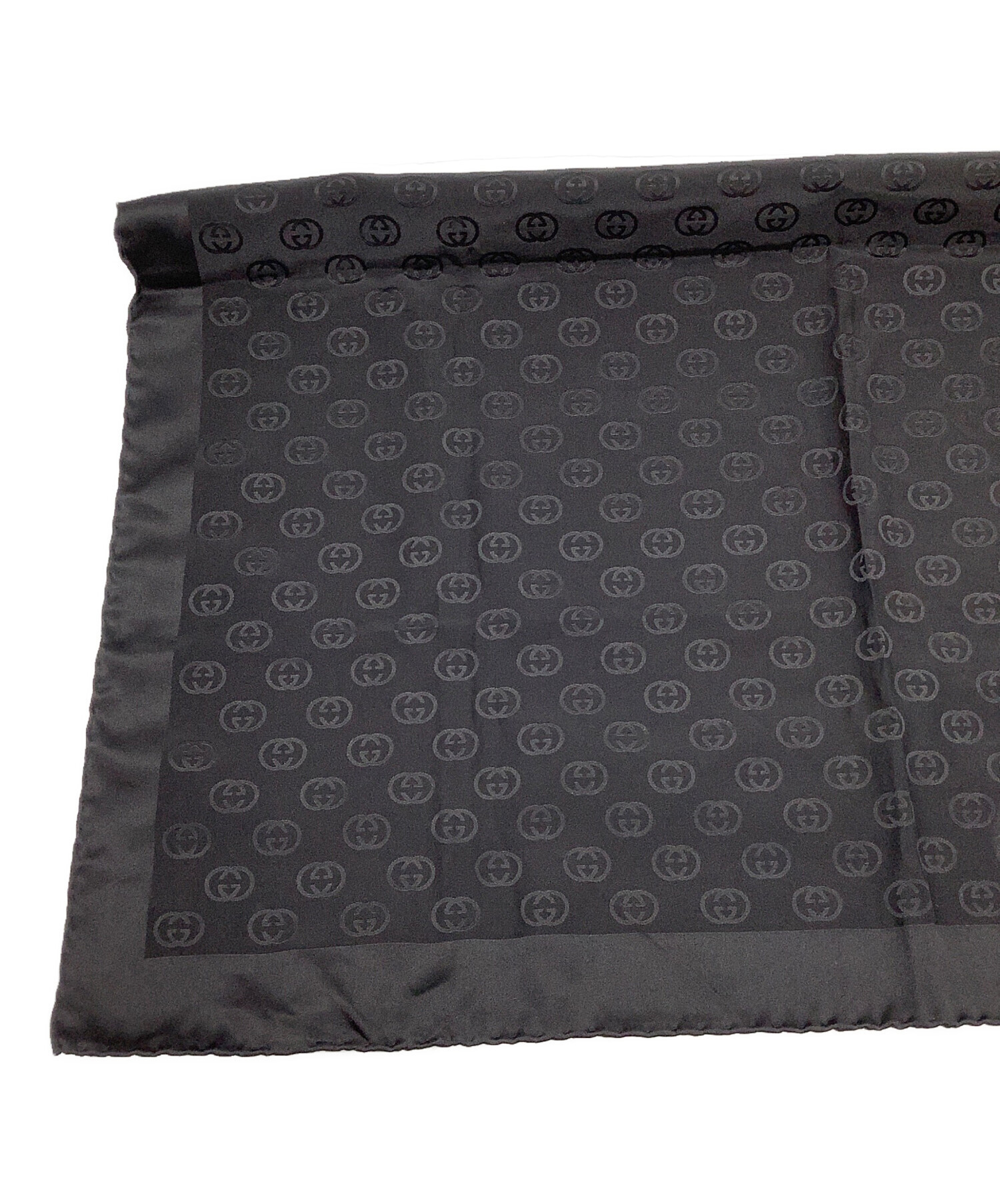 中古・古着通販】GUCCI (グッチ) シルクスカーフ ブラック｜ブランド