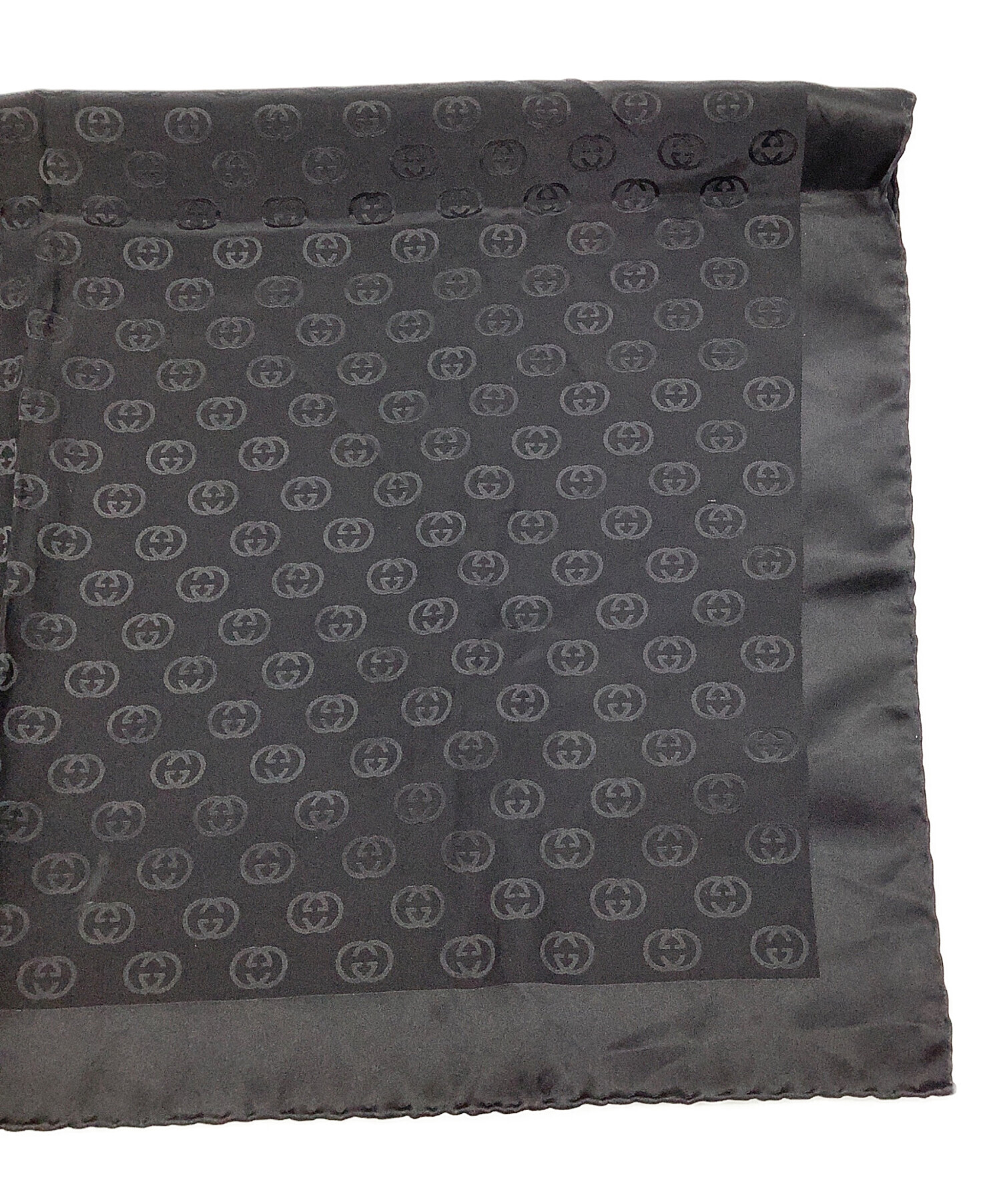Gucci シルク100%スカーフ 中古品 中古・古着通販】GUCCI (グッチ) シルクスカーフ ブラック｜ブランド