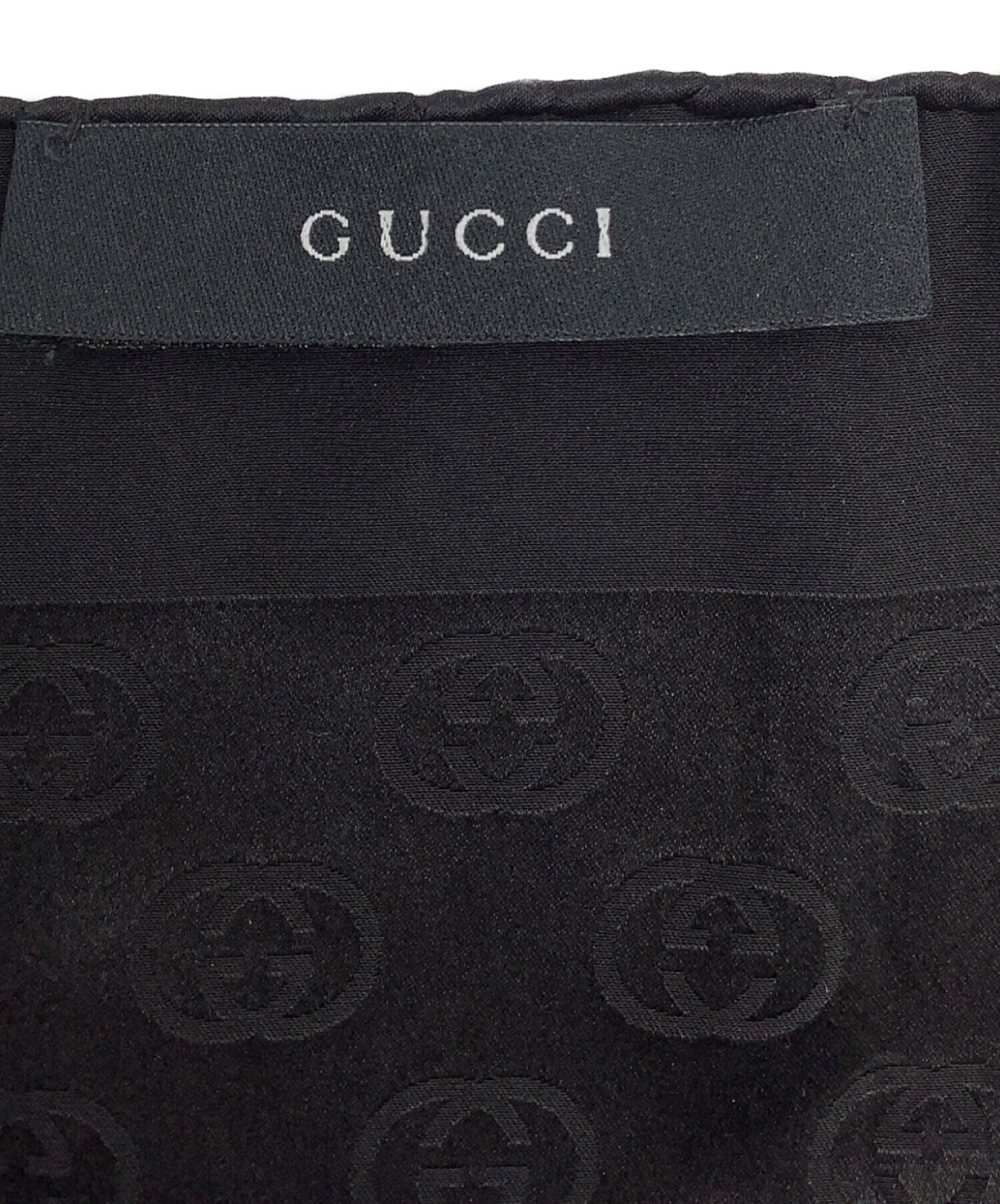 中古・古着通販】GUCCI (グッチ) シルクスカーフ ブラック｜ブランド