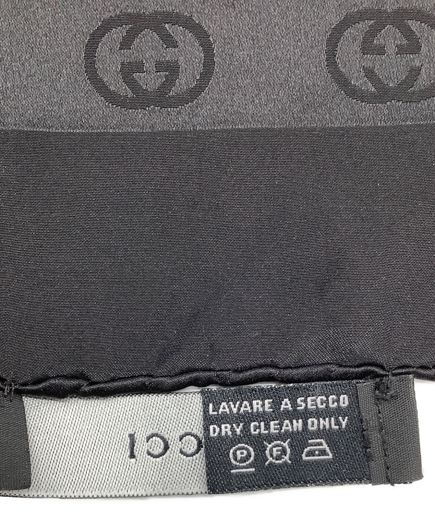 中古・古着通販】GUCCI (グッチ) シルクスカーフ ブラック｜ブランド