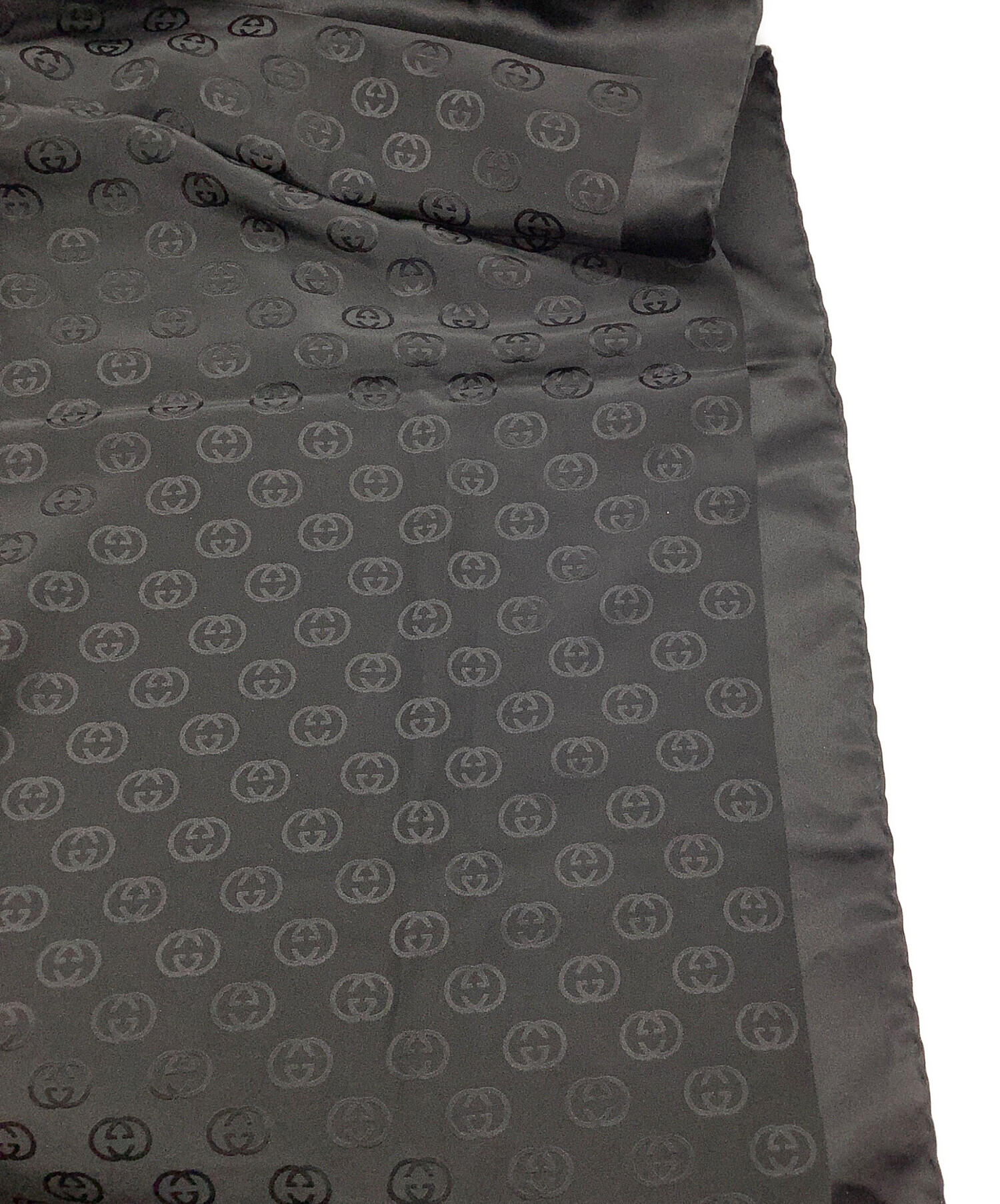 中古・古着通販】GUCCI (グッチ) シルクスカーフ ブラック｜ブランド