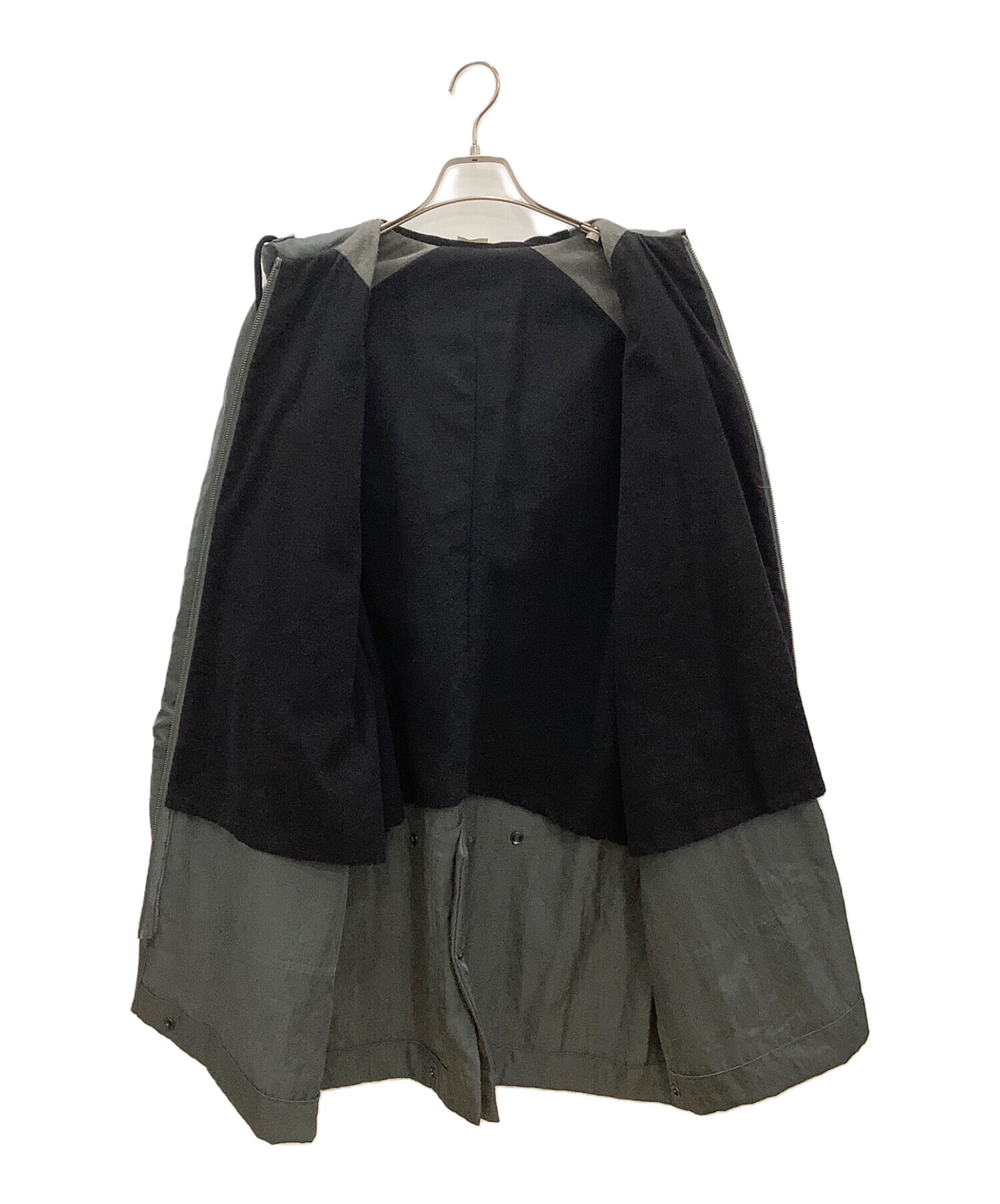 新品未使用タグ付き MILKBOY CHESTER COAT グレー/ブラック 中古・古着通販】MILK BOY (ミルクボーイ) フーデッドコート グレー