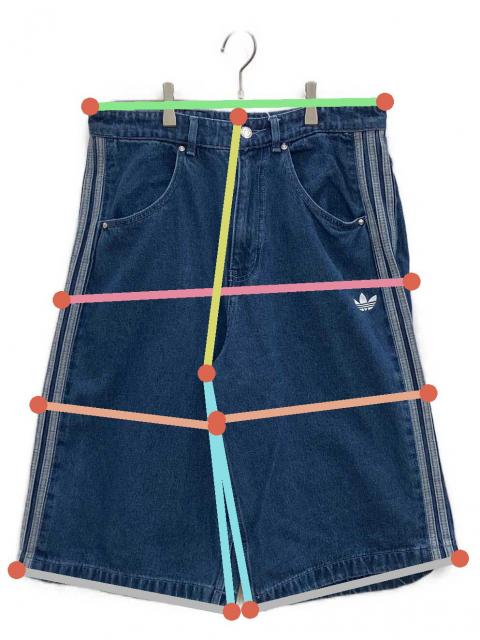 中古・古着通販】adidas (アディダス) ハーフデニムパンツ ブルー