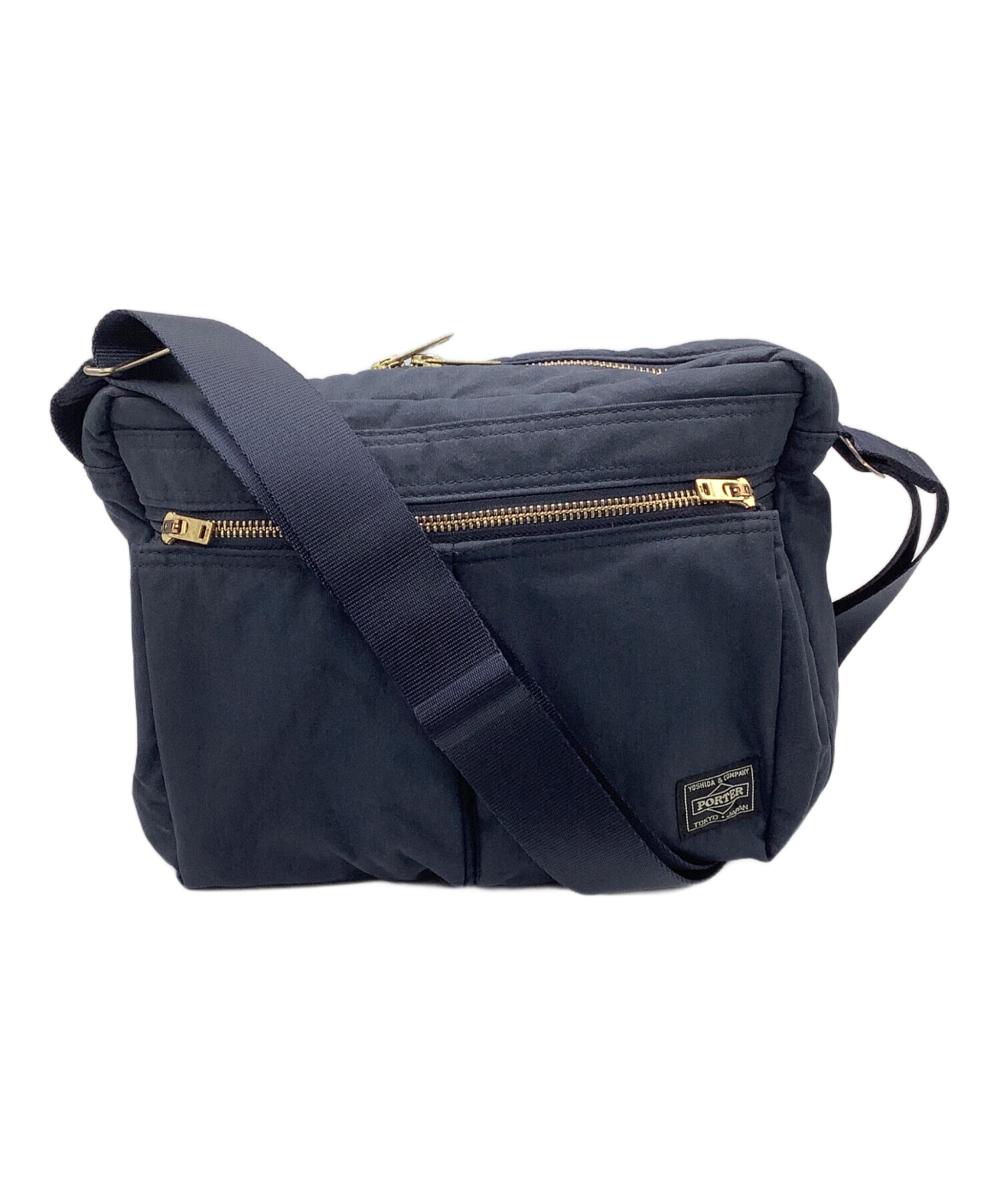 [未使用級] PORTER　ドラフト　ショルダーバッグ　ネイビー 中古・古着通販】PORTER (ポーター) ショルダーバッグ DRAFT ネイビー