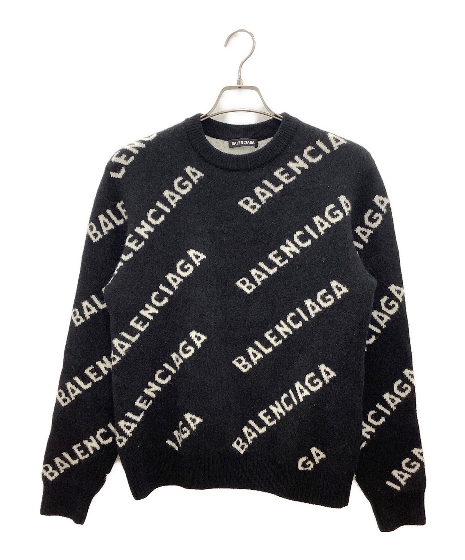 BALENCIAGA UNIFIT バレンシアガ リブニット セーター 中古・古着通販】BALENCIAGA (バレンシアガ) 厚手ニット ブラック