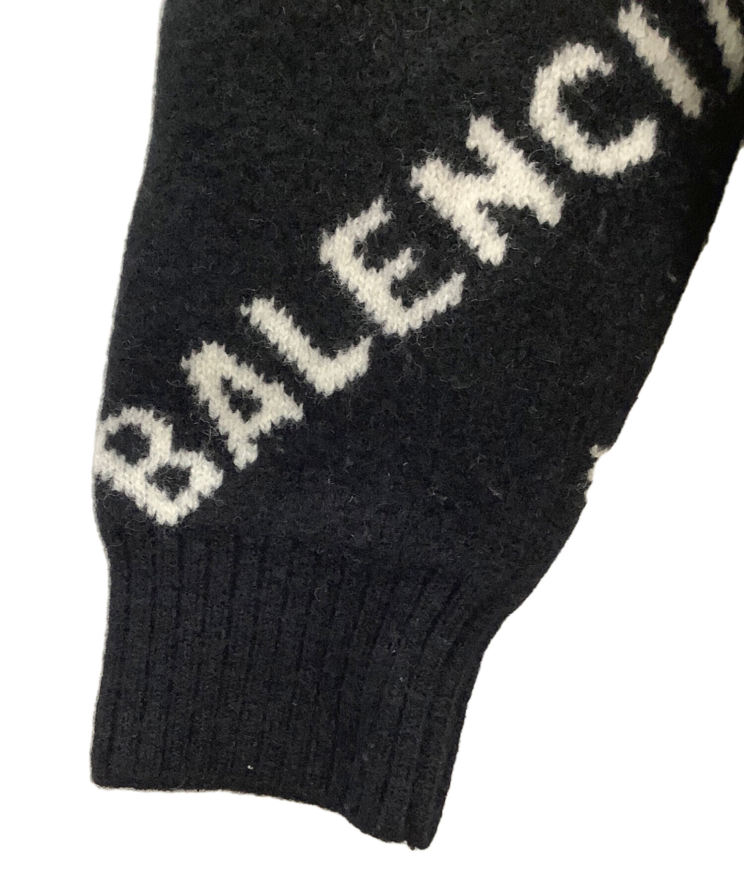 新品未使用　タグ付き　BALENCIAGA ロゴニットセーター ブラック 中古・古着通販】BALENCIAGA (バレンシアガ) 厚手ニット ブラック