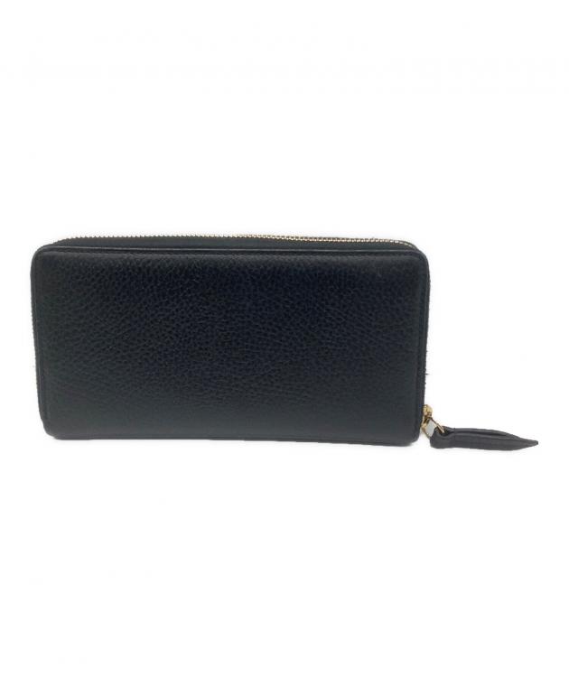 GUCCI 長財布 ダブルG ブラック 中古・古着通販】GUCCI (グッチ) 長財布 ダブルGジップアラウンド