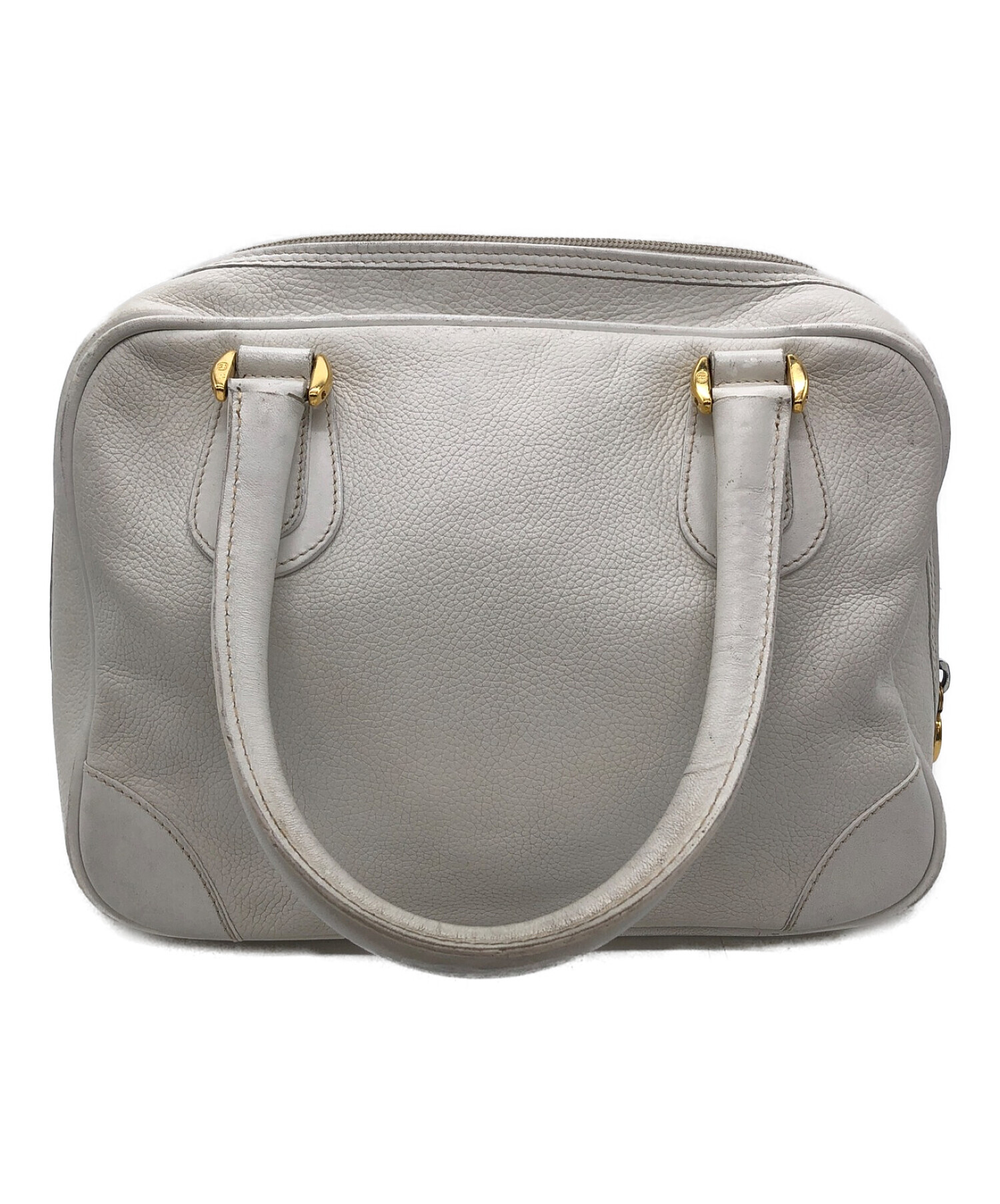 中古・古着通販】GUCCI (グッチ) エンボスロゴハンドバッグ ホワイト 
