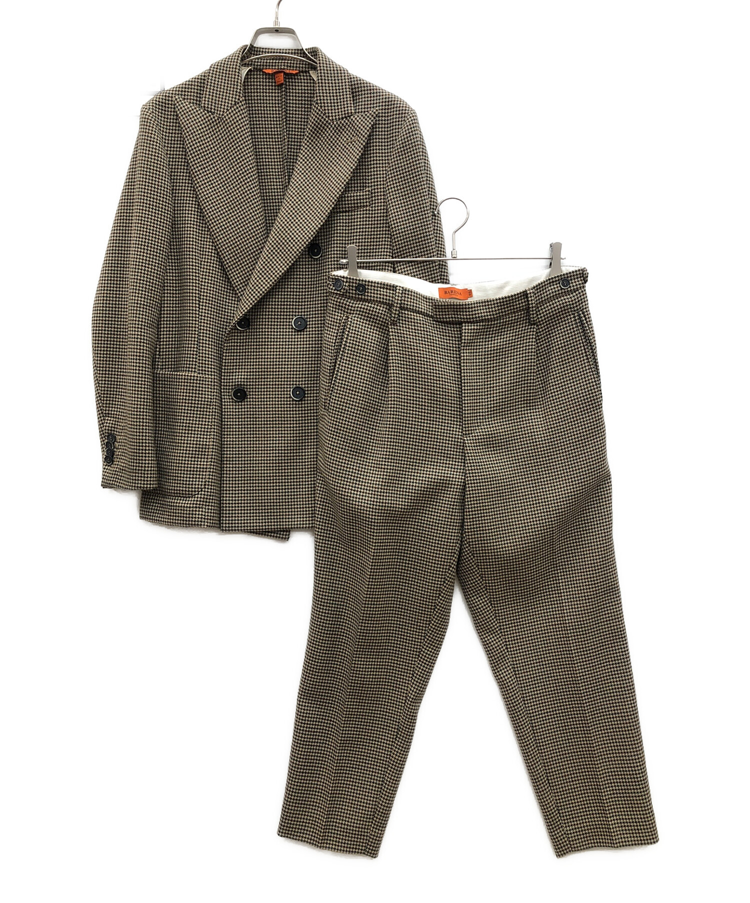 BARENA バレナ 3ピース セットアップ スーツ グレンチェック ウール M